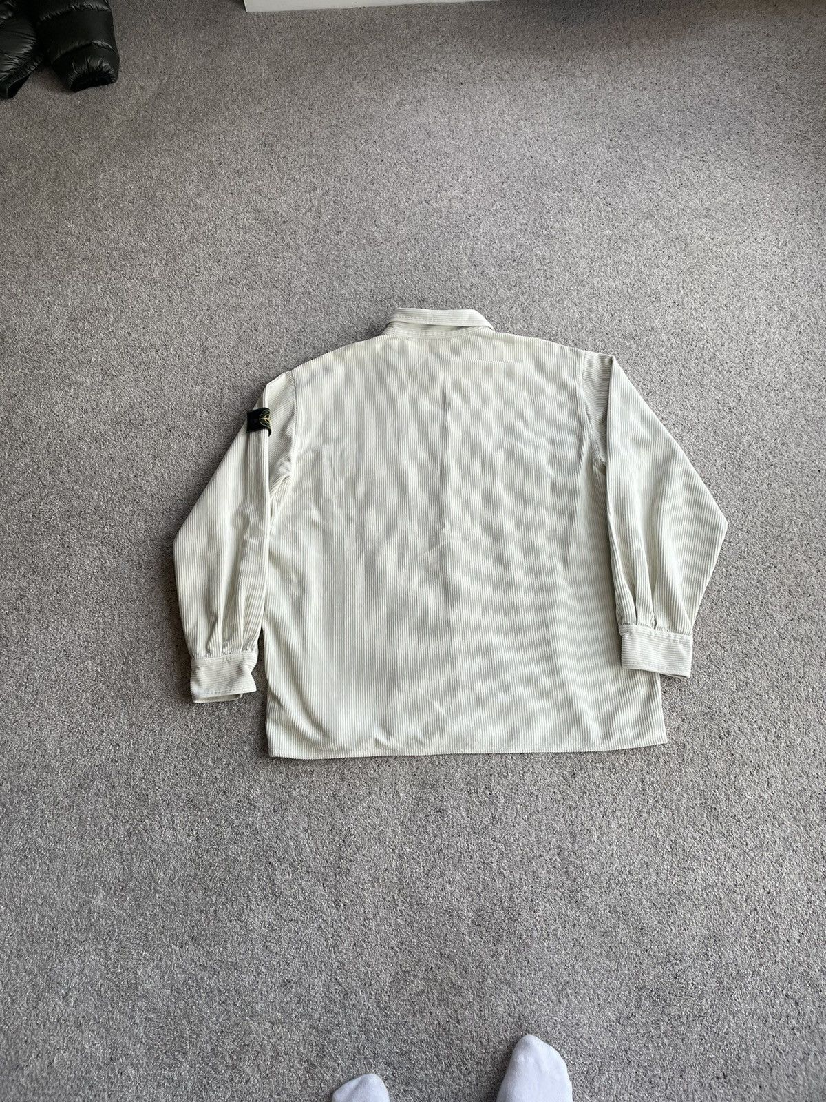 Chemise Stone Island A/W 1995 – Corduroy Jumbo Beige, Col 1/4 Zip, Taille L