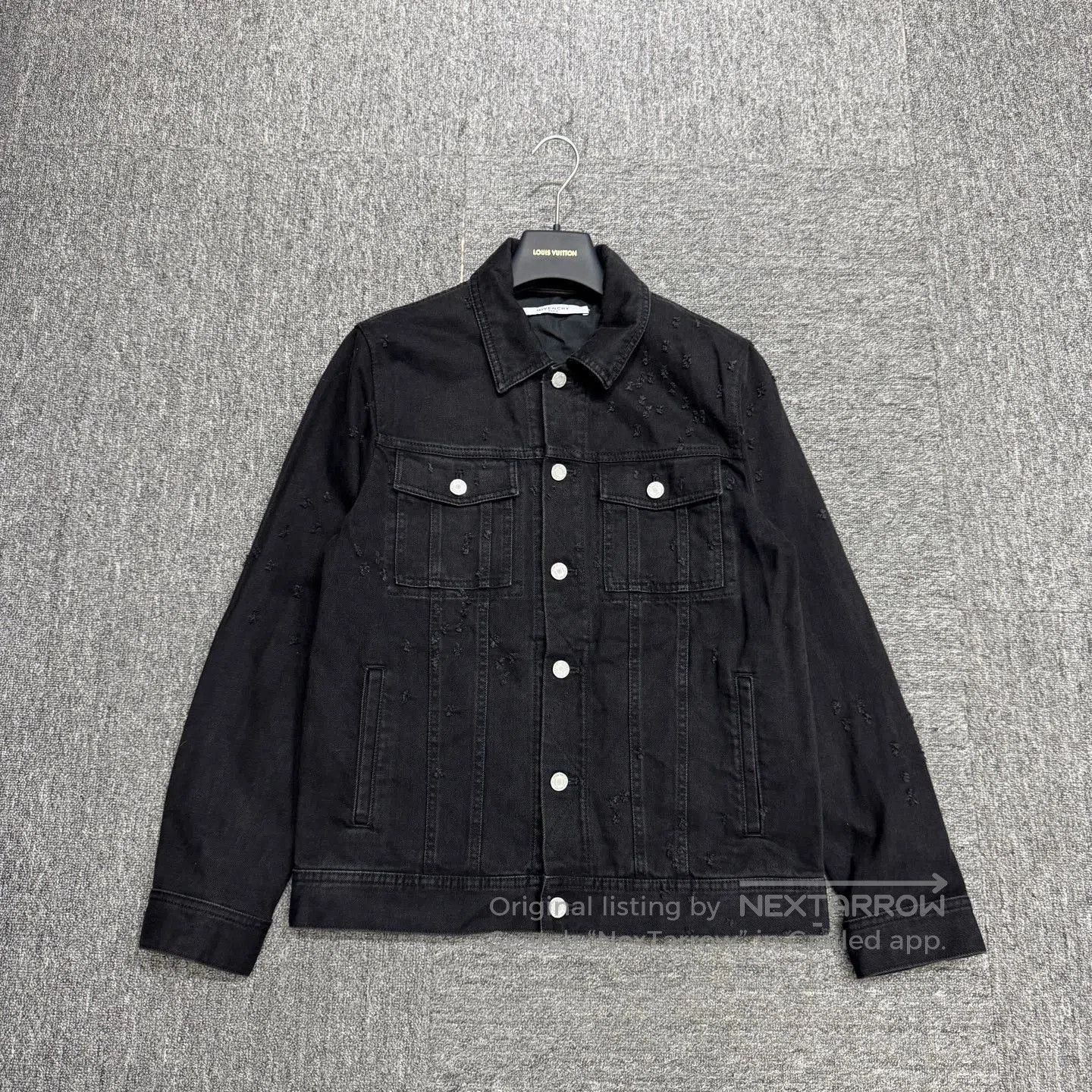 Givenchy Black Distressed Denim Jacket. Size US M / EU 48-50 / 2 - 1 Thumbnail