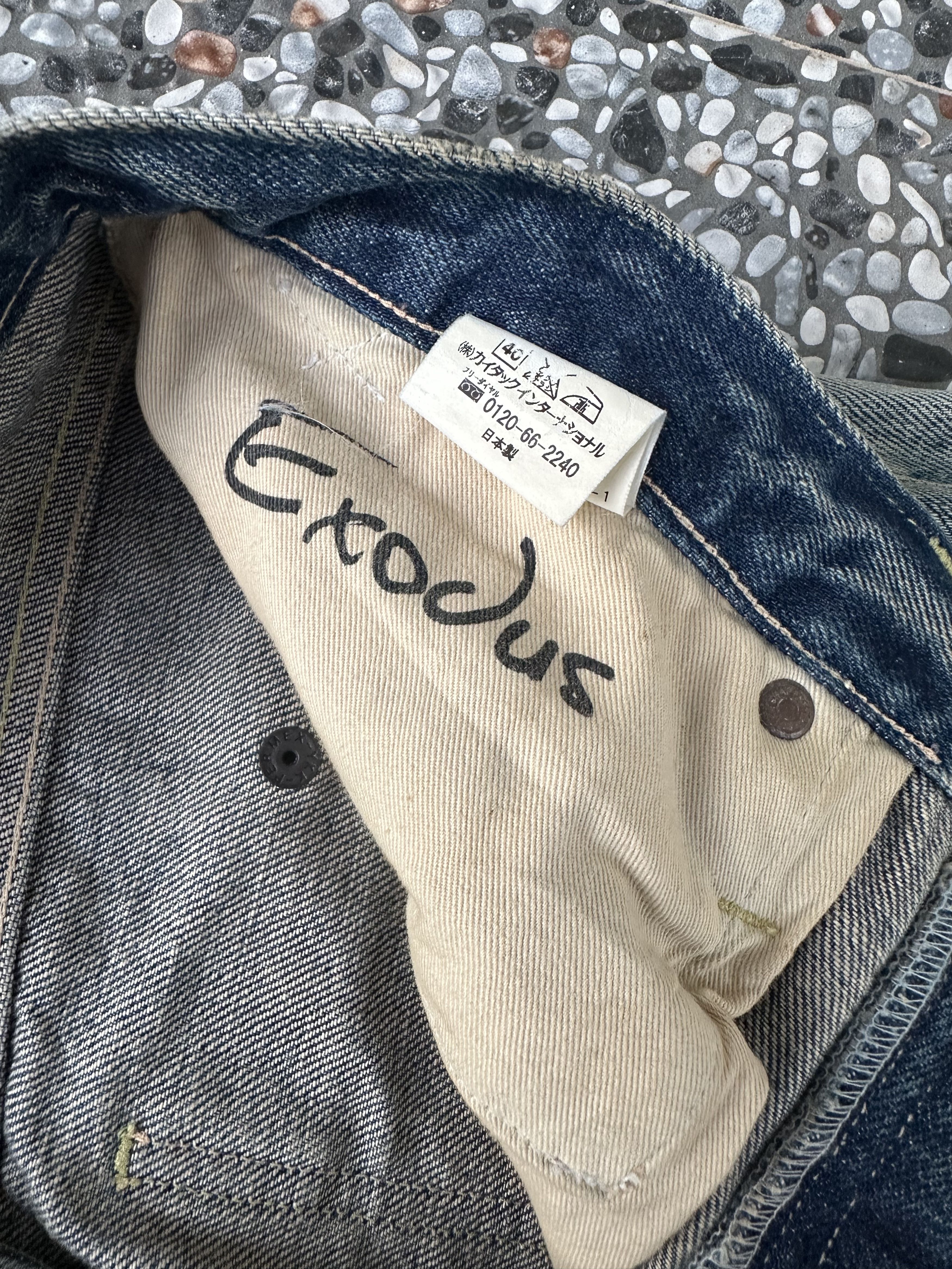 Exodus Vintage Japanese Brand Exodus Distressed Selvedge Denim Jean Size US 32 / EU 48 - 20 Thumbnail