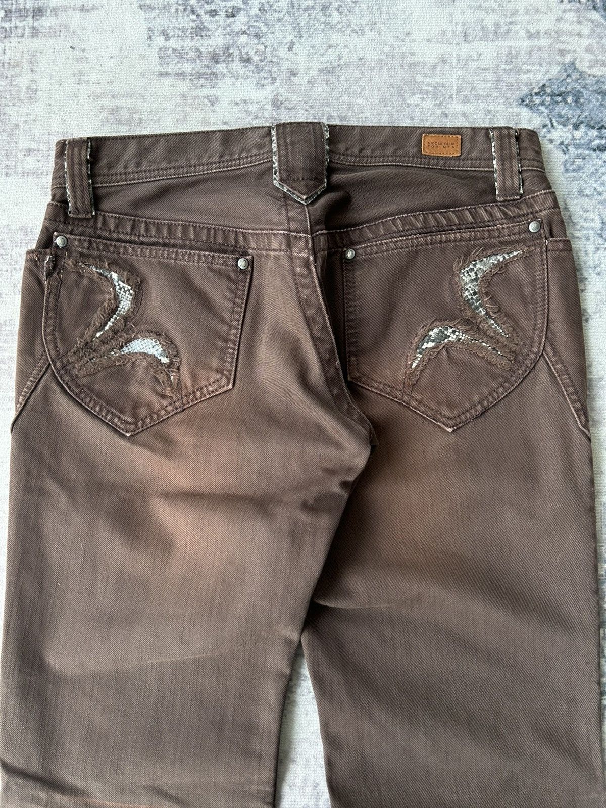 If Six Was Nine Flared Nicole Club Brown Snake Pants Size US 30 / EU 46 - 11 Thumbnail