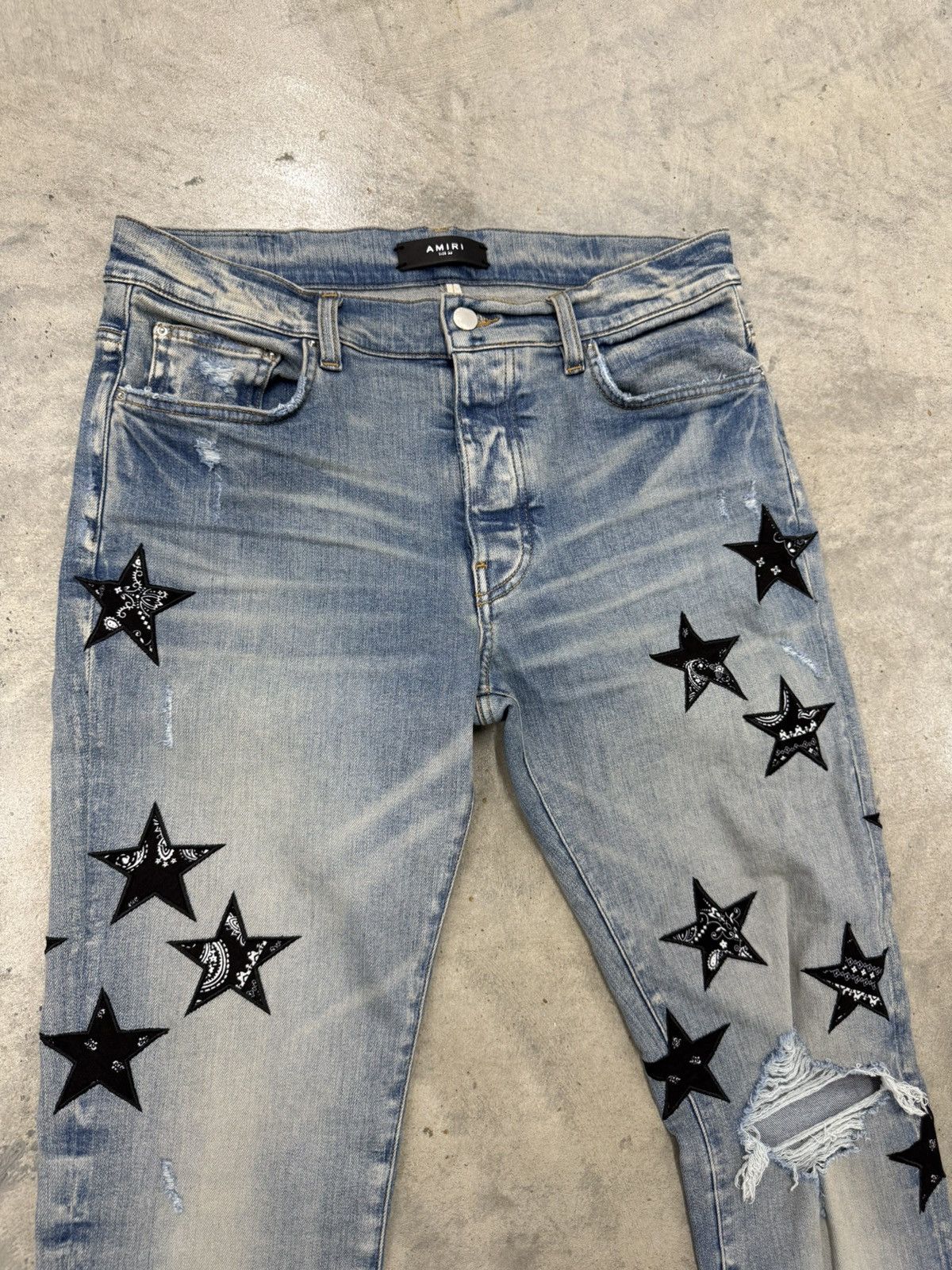 Amiri Amiri Bandana Star Patchwork Skinny Jeans Size US 33 - 3 Thumbnail