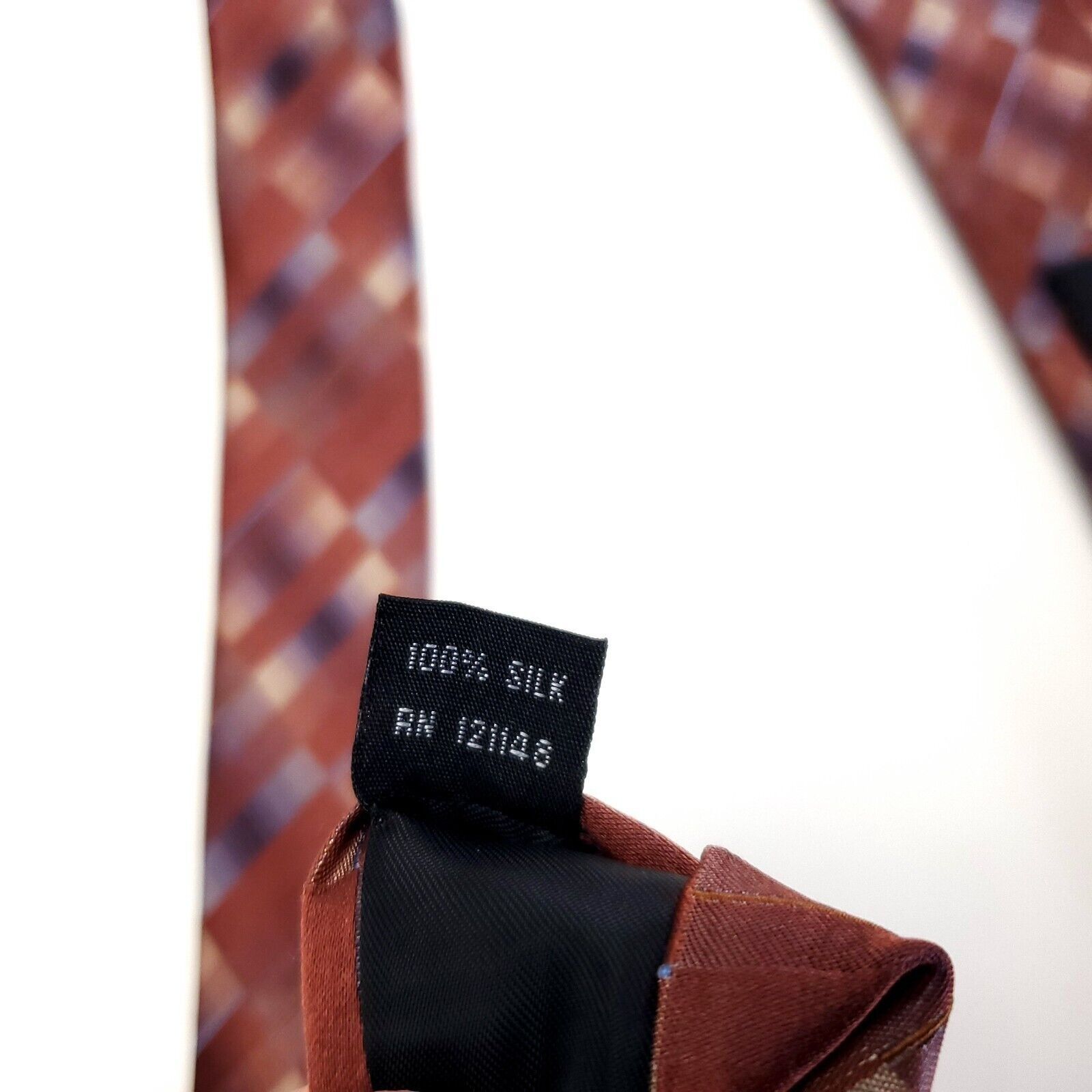 Van Heusen Van Heusen Brown Abstract Striped Silk Tie Size ONE SIZE - 4 Thumbnail
