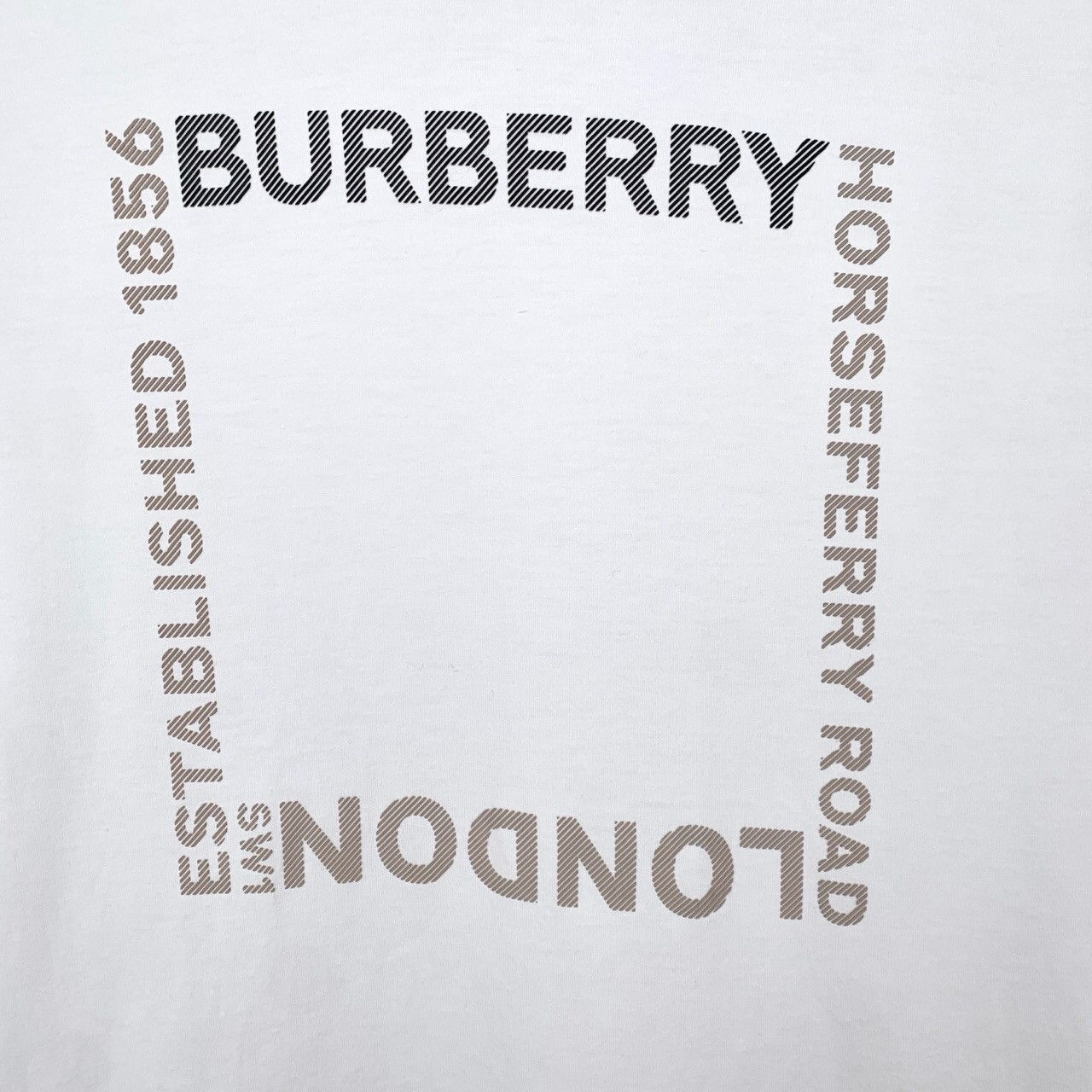 Burberry Burberry White Square Logo Cotton Tee (Size S) Size S / US 4 / IT 40 - 5 Thumbnail