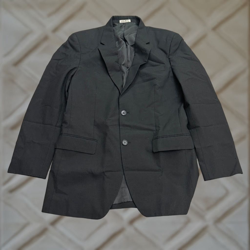 Louis Martin Blazer Jacket Mens 36R Black Single Breasted Business Workwear