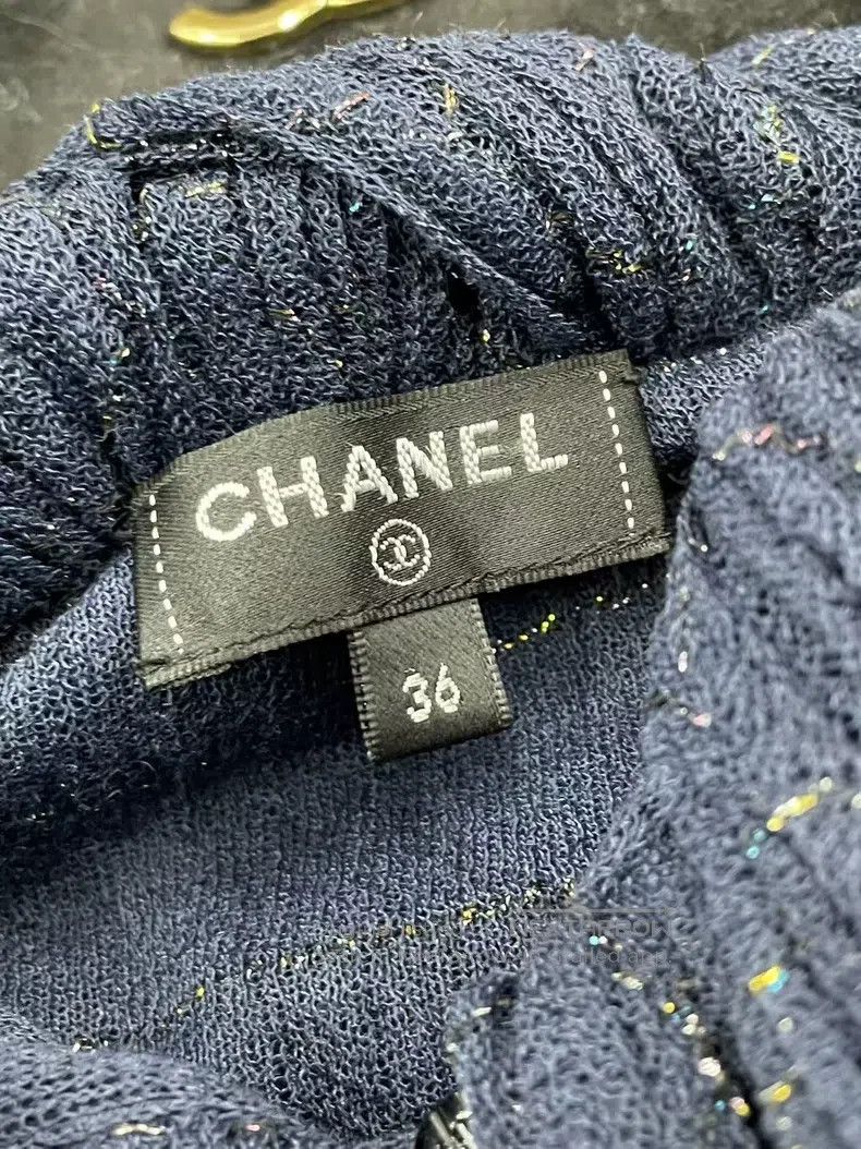 Chanel Chanel Roof Series Dark Blue Thin Glitter Ruffle Long-slee Size XS / US 0-2 / IT 36-38 - 4 Thumbnail