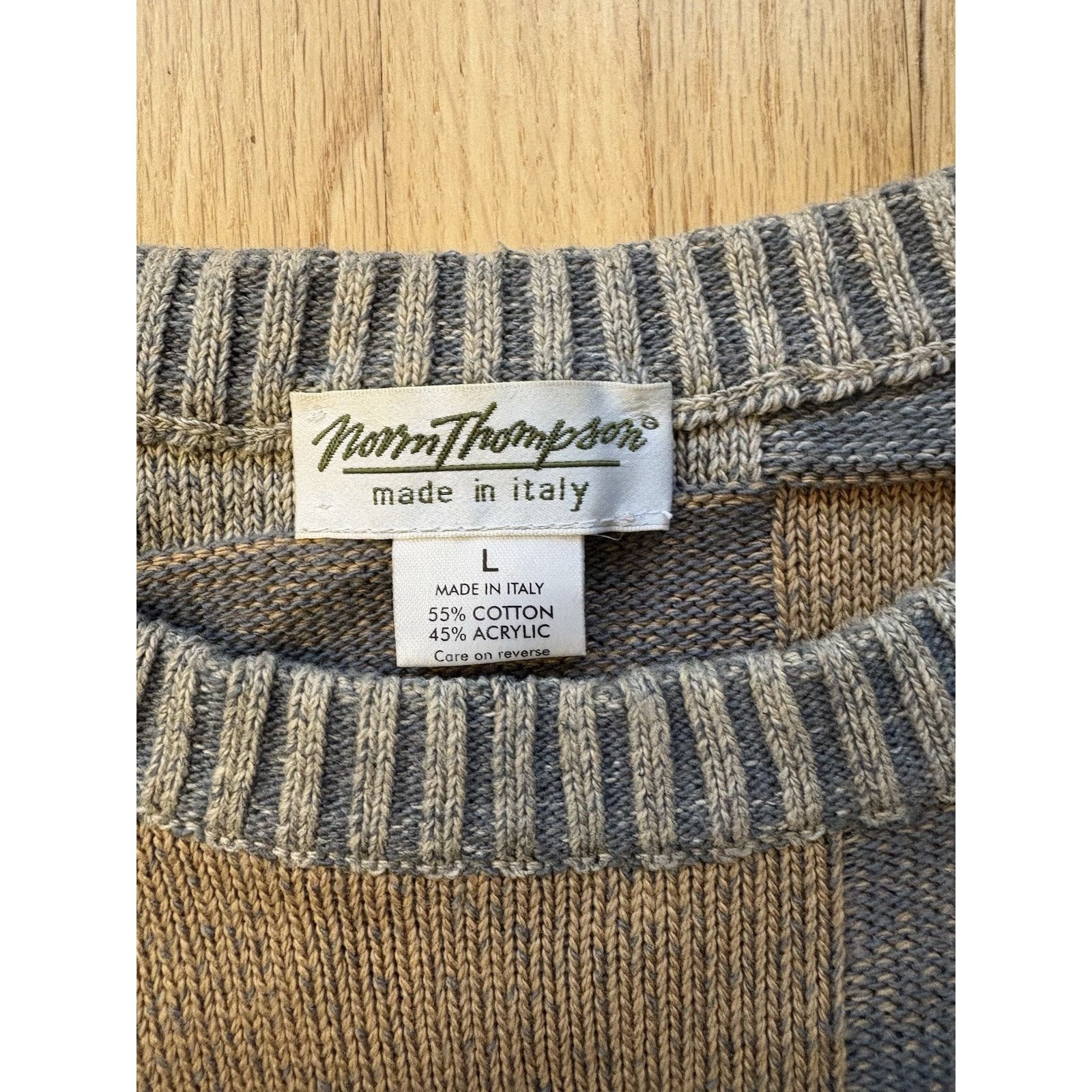 Norm Thompson Vtg 80s Knit Abstract Art Sweater Coogi Style Men's Size L Size US L / EU 52-54 / 3 - 6 Thumbnail