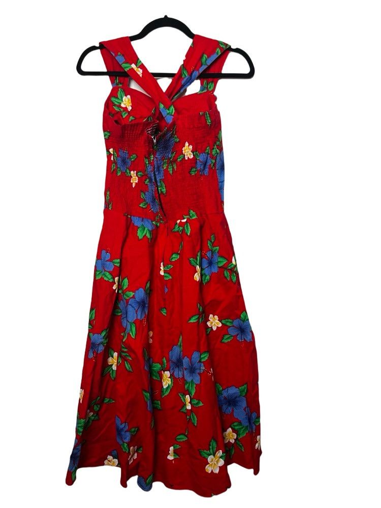 Vintage Vintage 1980’s Royal Creations Red Hawaiian Floral Dress Size M / US 6-8 / IT 42-44 - 5 Thumbnail