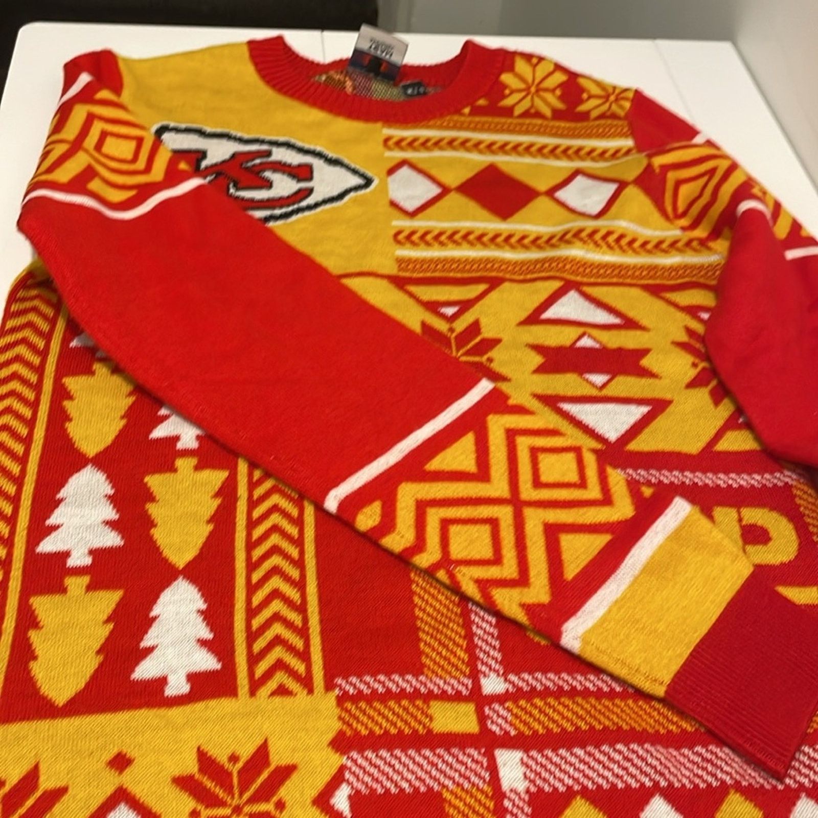 NFL NFL Kansas City Chiefs Red Yellow Ugly Sweater Holiday Small Size US S / EU 44-46 / 1 - 2 Thumbnail