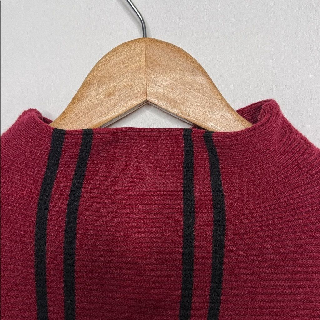 Magaschoni Magaschoni Mock neck Dolman striped red black sweater sz S Size S / US 4 / IT 40 - 3 Thumbnail