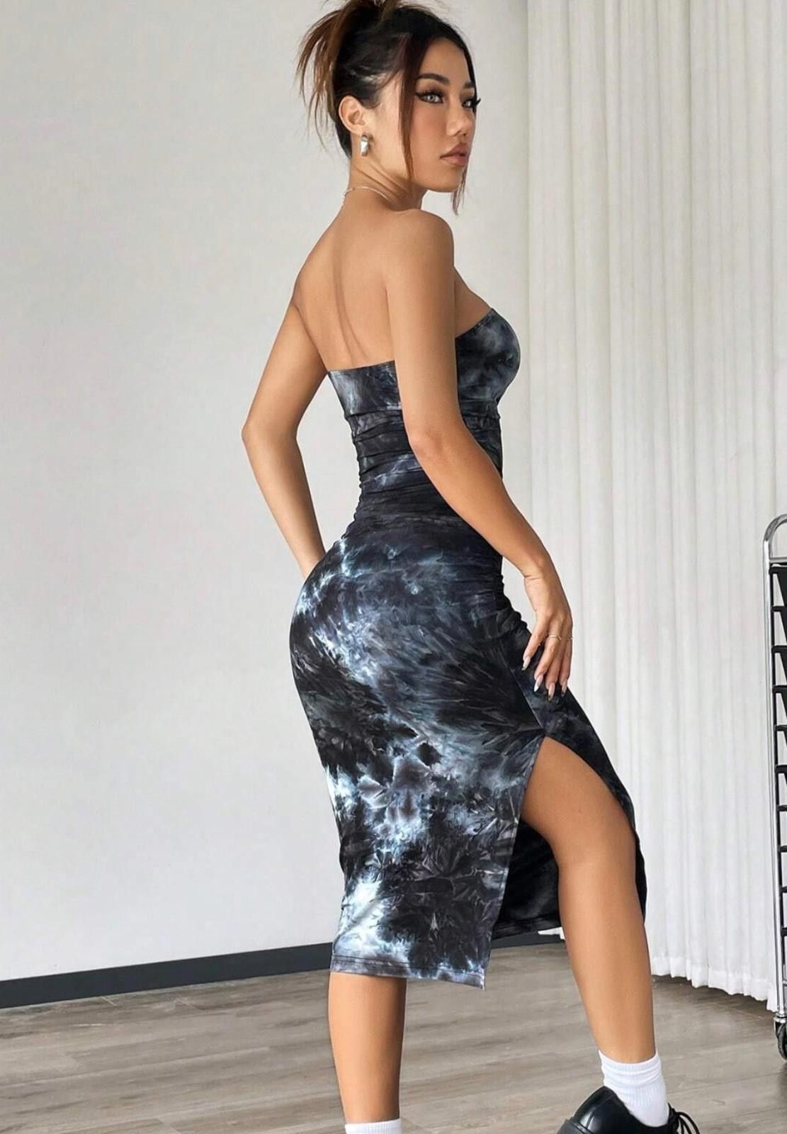 Shein SHEIN Tie-Dye Strapless Dress (X-SMALL) Size XS / US 0-2 / IT 36-38 - 4 Thumbnail