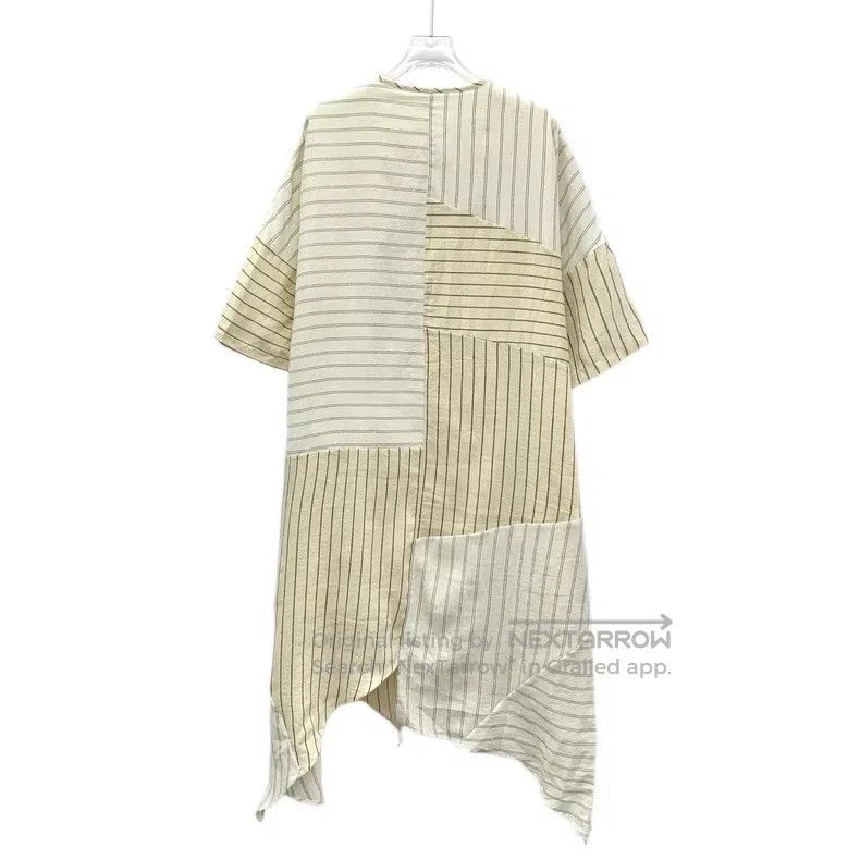 Loewe Loewe Color-blocked striped linen irregular hem short-slee Size XS / US 0-2 / IT 36-38 - 2 Thumbnail