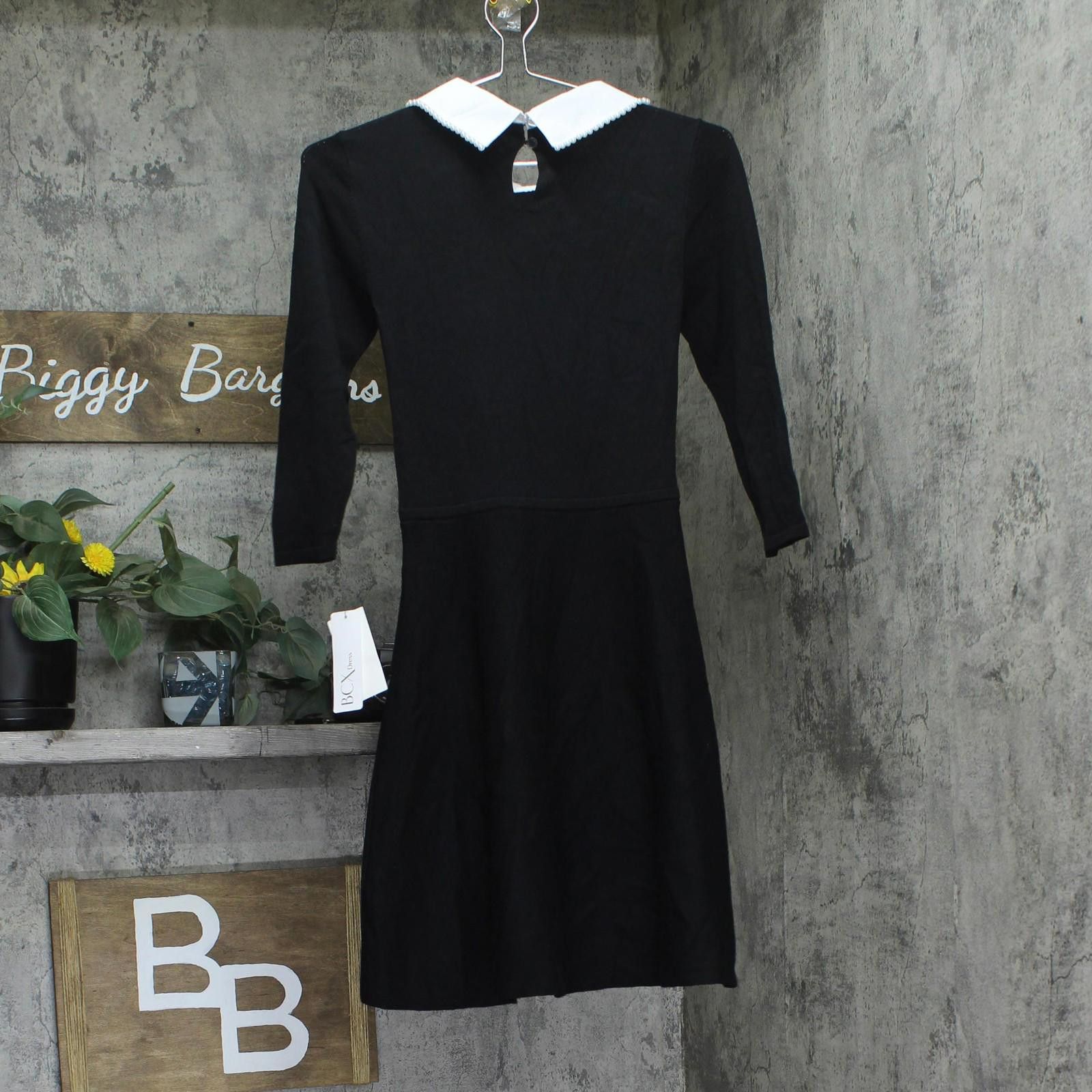 Other Nwt Bcx Pearl-collar 3/4 Sleeve Dress 1104m8m Black Xs Size XS / US 0-2 / IT 36-38 - 2 Thumbnail