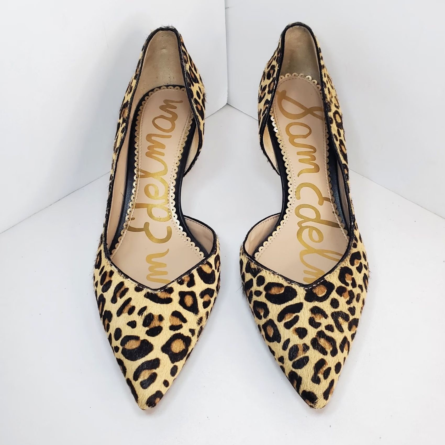 Sam Edelman Sam Edelman Real Calf Hair Leopard Print Kitten Heels Womens Size 5 Brown Pointed Toe Slip On D'Orsay 90s Clubwear Office Siren Womens Size US 5 / IT 35 - 3 Thumbnail