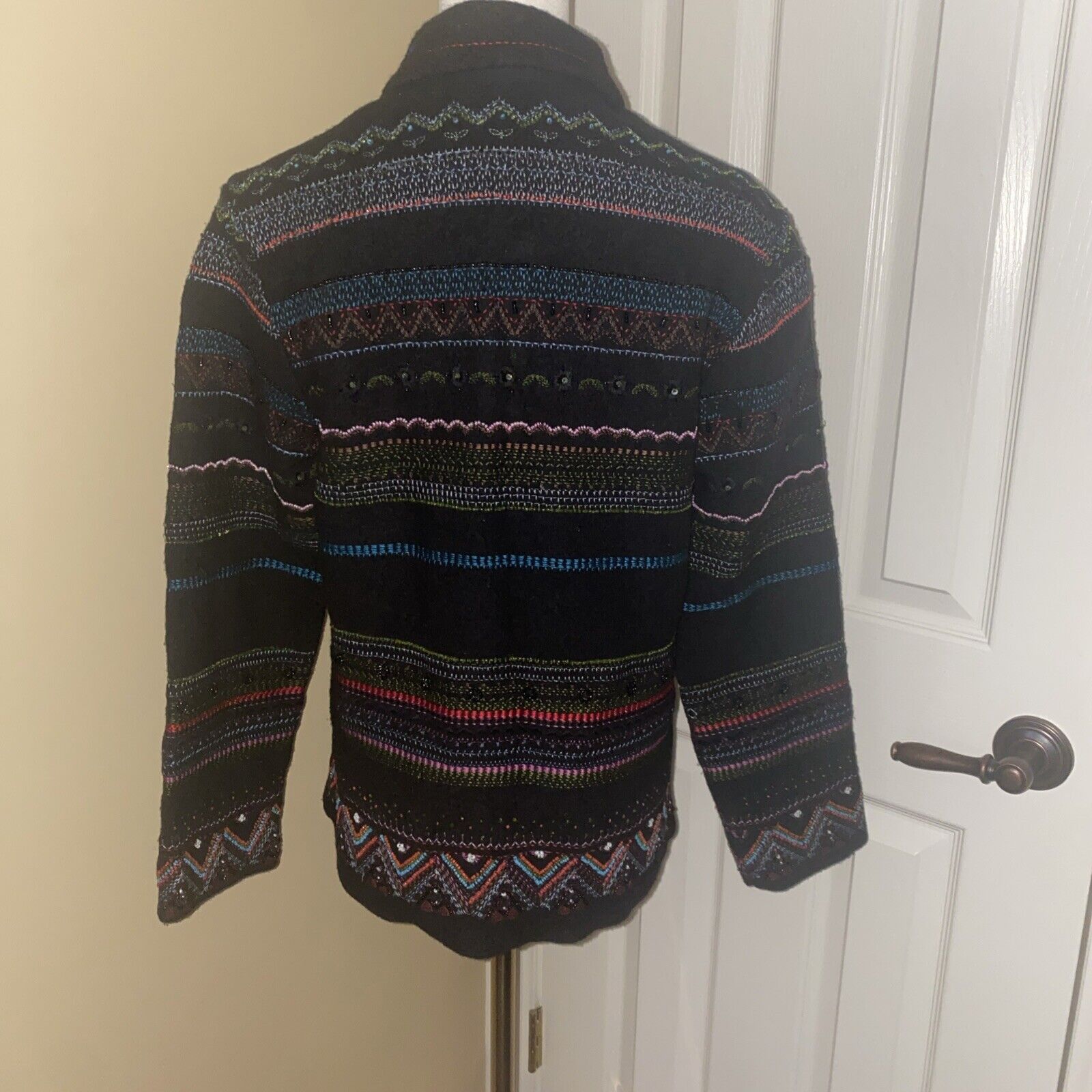 Chicos CHICO'S Beaded Embroidered Wool Blend Jacket Sz 0 Size XS / US 0-2 / IT 36-38 - 5 Thumbnail