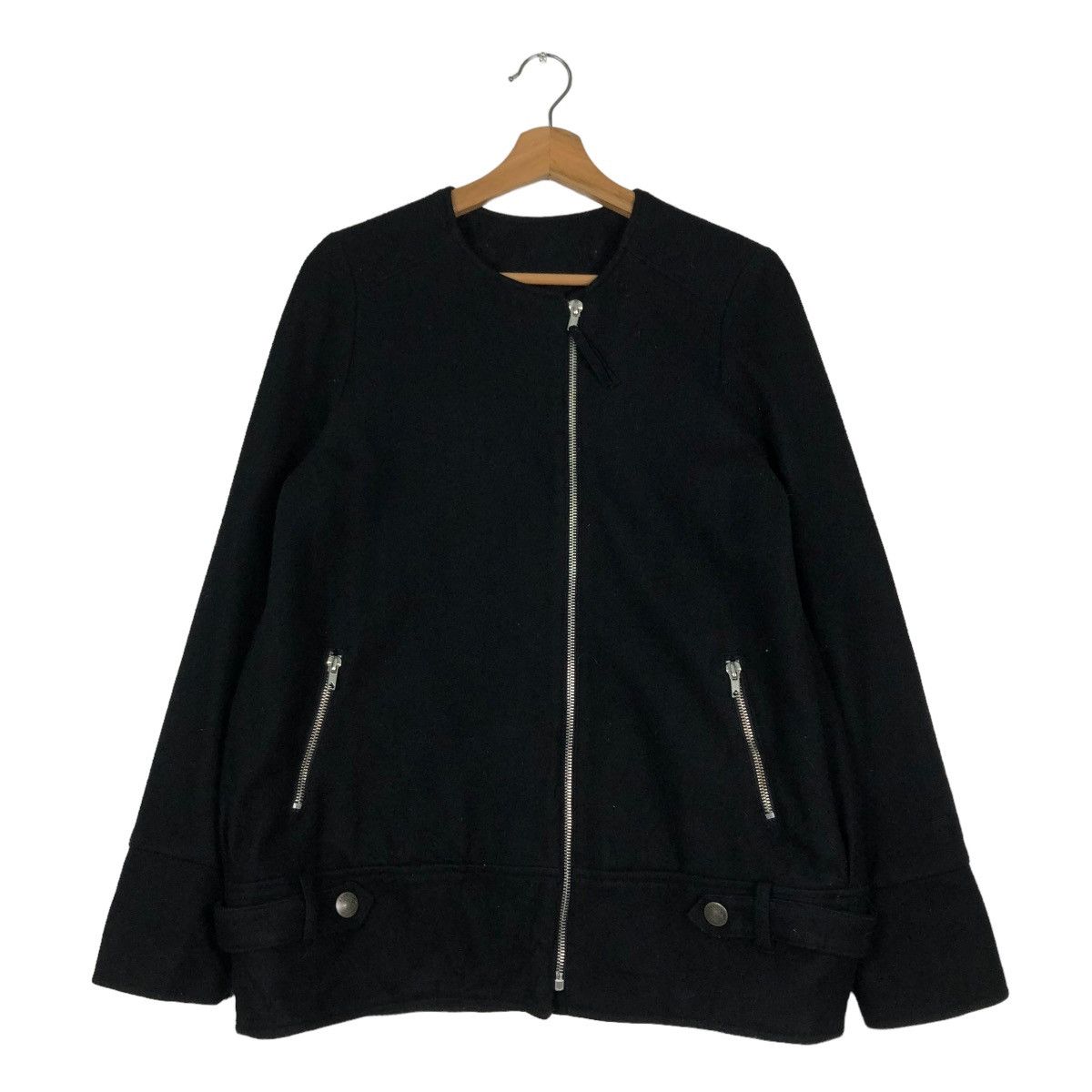 Japanese Brand 🔥VINTAGE BIKER JACKET ASYMMETRIC ZIPPER NARA ISSEY MIYAKE Size US S / EU 44-46 / 1 - 1 Thumbnail