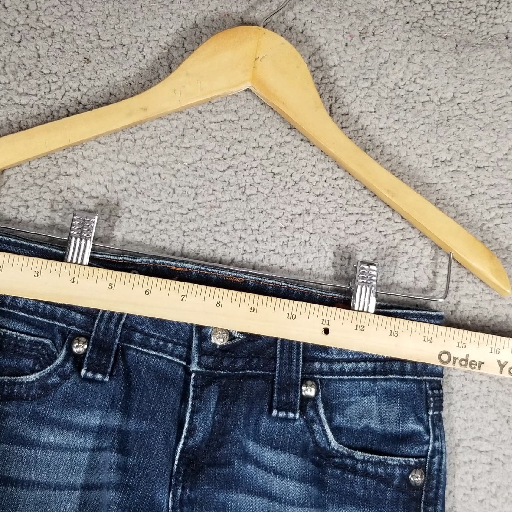 Vintage VINTAGE Rock Revival Women's Jeans Skinny Dark Blue Denim Stretch 26 Debbie Low Rise Fall Winter Girls Size 28" / US 6 / IT 42 - 3 Thumbnail