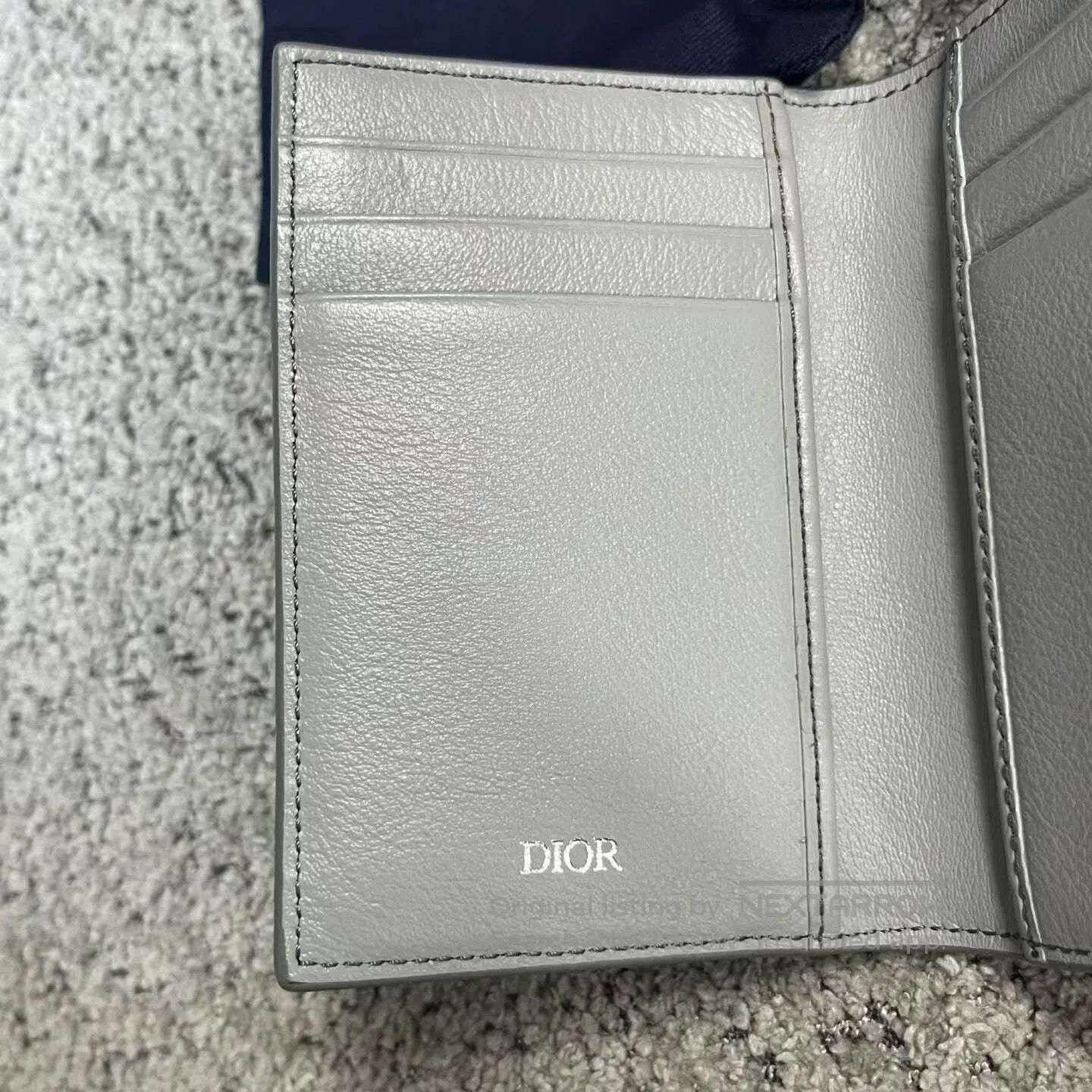 Dior Dior Gray printed double-fold card clip leather wallet| Size ONE SIZE - 3 Thumbnail