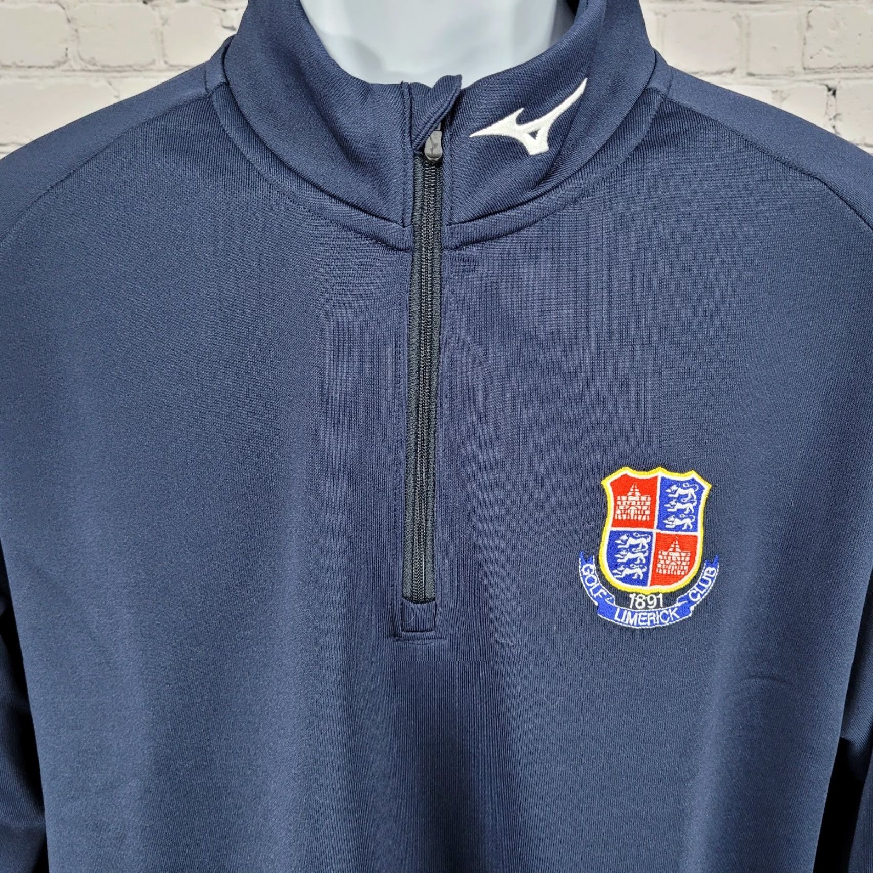 Mizuno Mizuno Golf Limerick Club 1891 Navy Pullover 1/4 Zip Mock Neck Jacket Large L Men Size US L / EU 52-54 / 3 - 5 Thumbnail