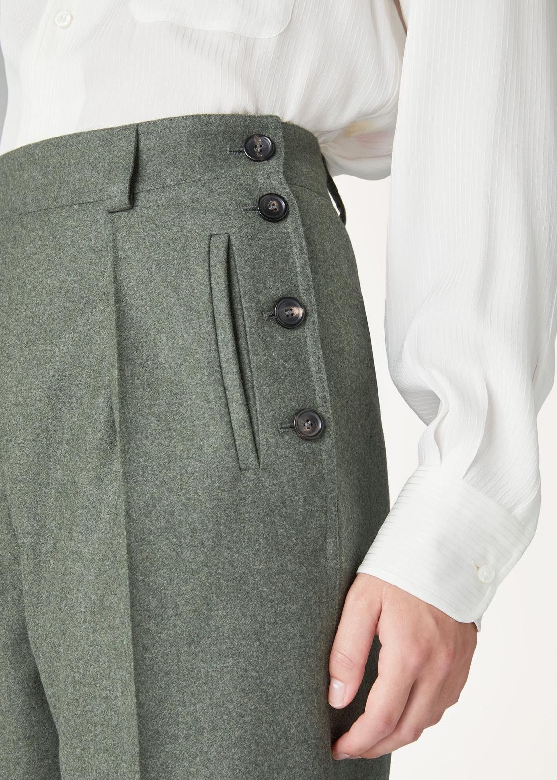Loro Piana o1srvl11e0425 FAN7108 Alban Trouser in Green Size 26" / US 2 / IT 38 - 4 Thumbnail
