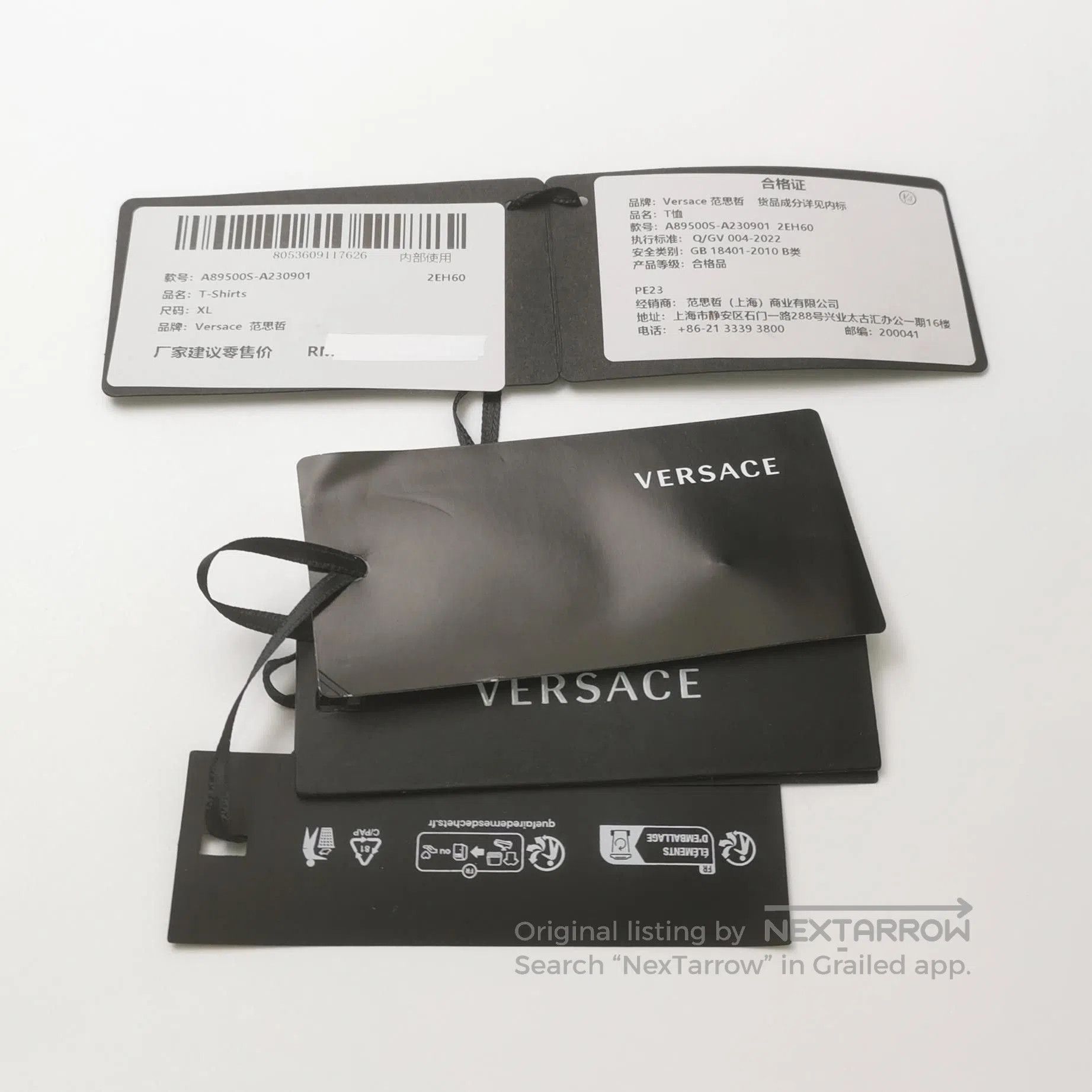 Versace Versace Gray Cotton Medusa Logo Crew Neck T-Shirt XL. Size US XL / EU 56 / 4 - 3 Thumbnail
