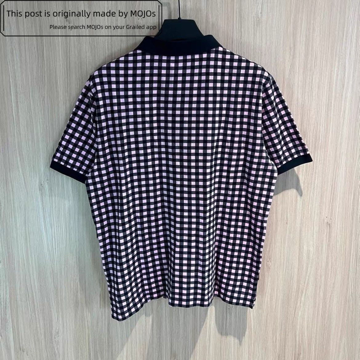 Prada Prada triangle label black pink plaid polo Size US XL / EU 56 / 4 - 2 Thumbnail