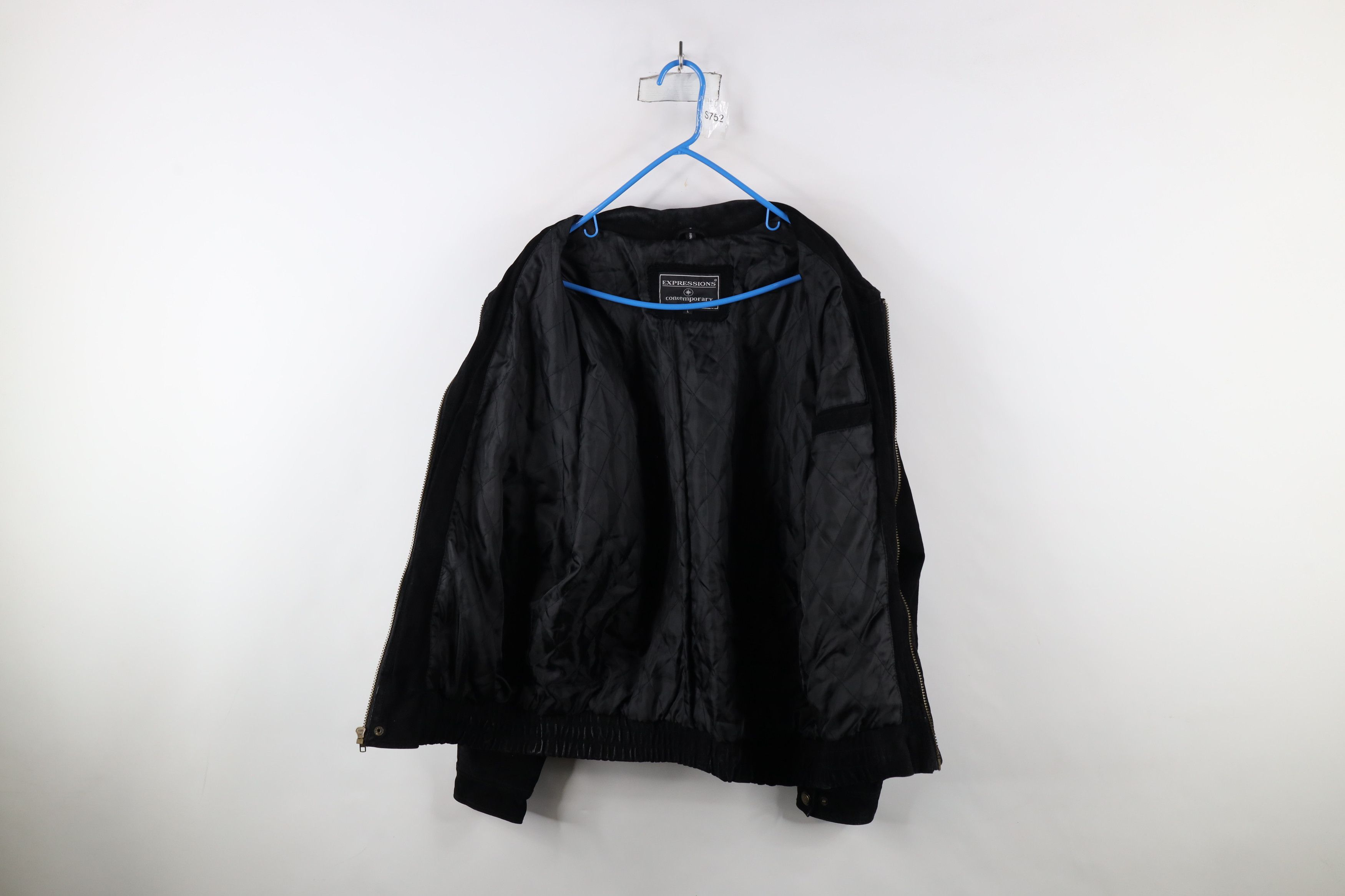 Vintage Vintage 90s Streetwear Quilted Suede Leather Bomber Jacket Size US L / EU 52-54 / 3 - 11 Thumbnail