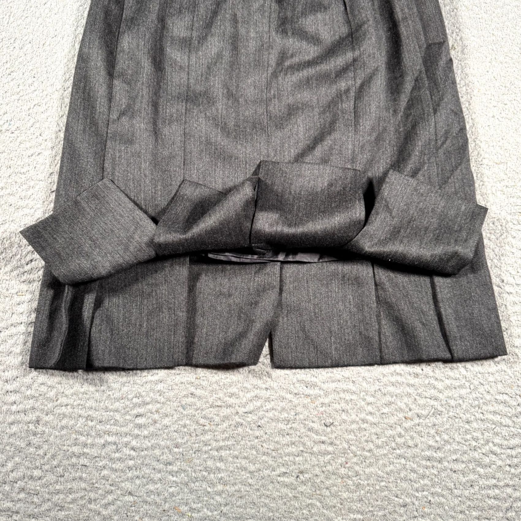 Escada VINTAGE ESCADA A-Line Skirt Womens 34 Gray Wool Knee Length Office Split Hem Office Wear Size 24" / US 00 / IT 34 - 7 Thumbnail