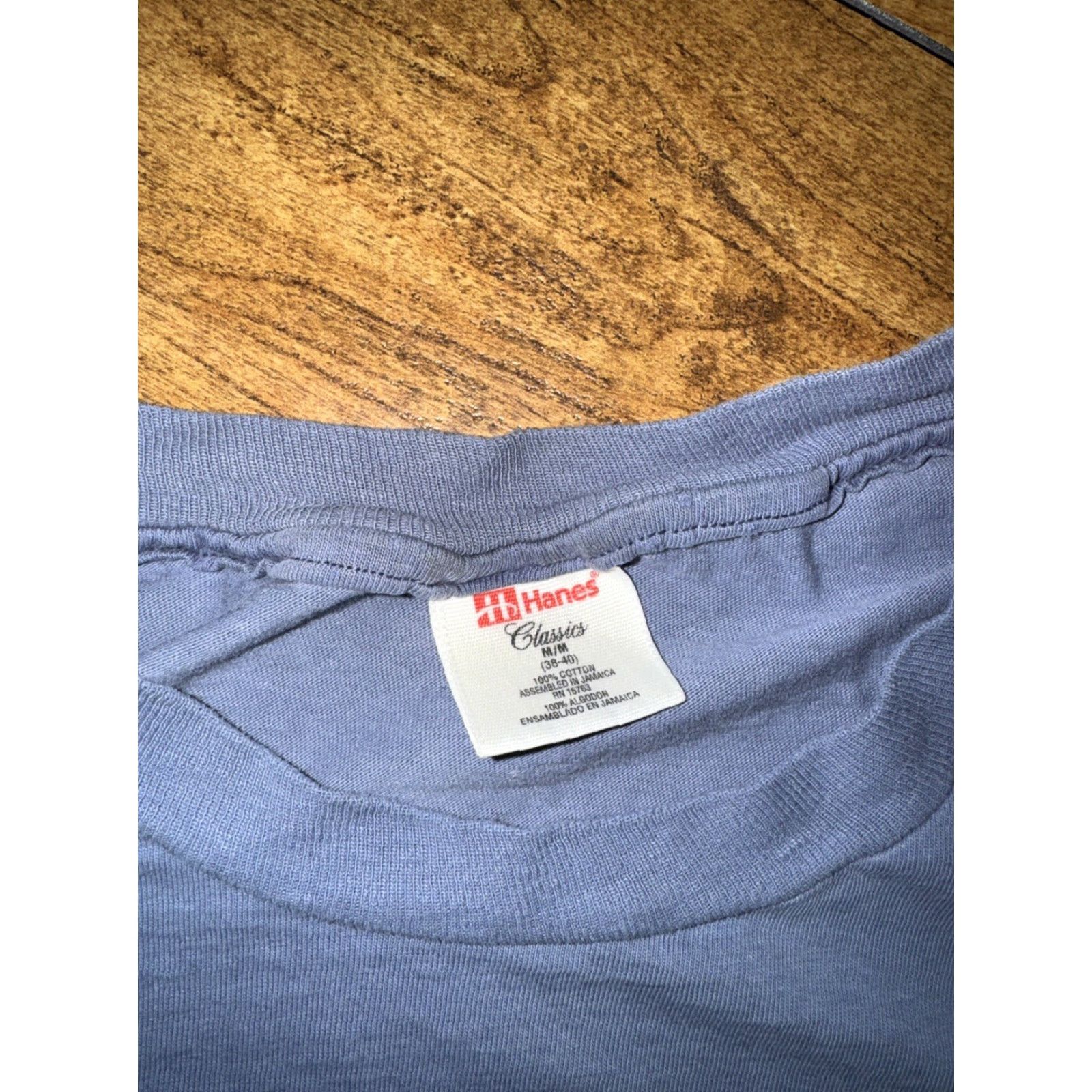 Hanes VINTAGE Hanes T-Shirt Classic Single Stitch Blue 90s Medium Mens Short Sleeve 18x27 Cotton Old School Basic 80s USA Vintage Size US M / EU 48-50 / 2 - 4 Thumbnail