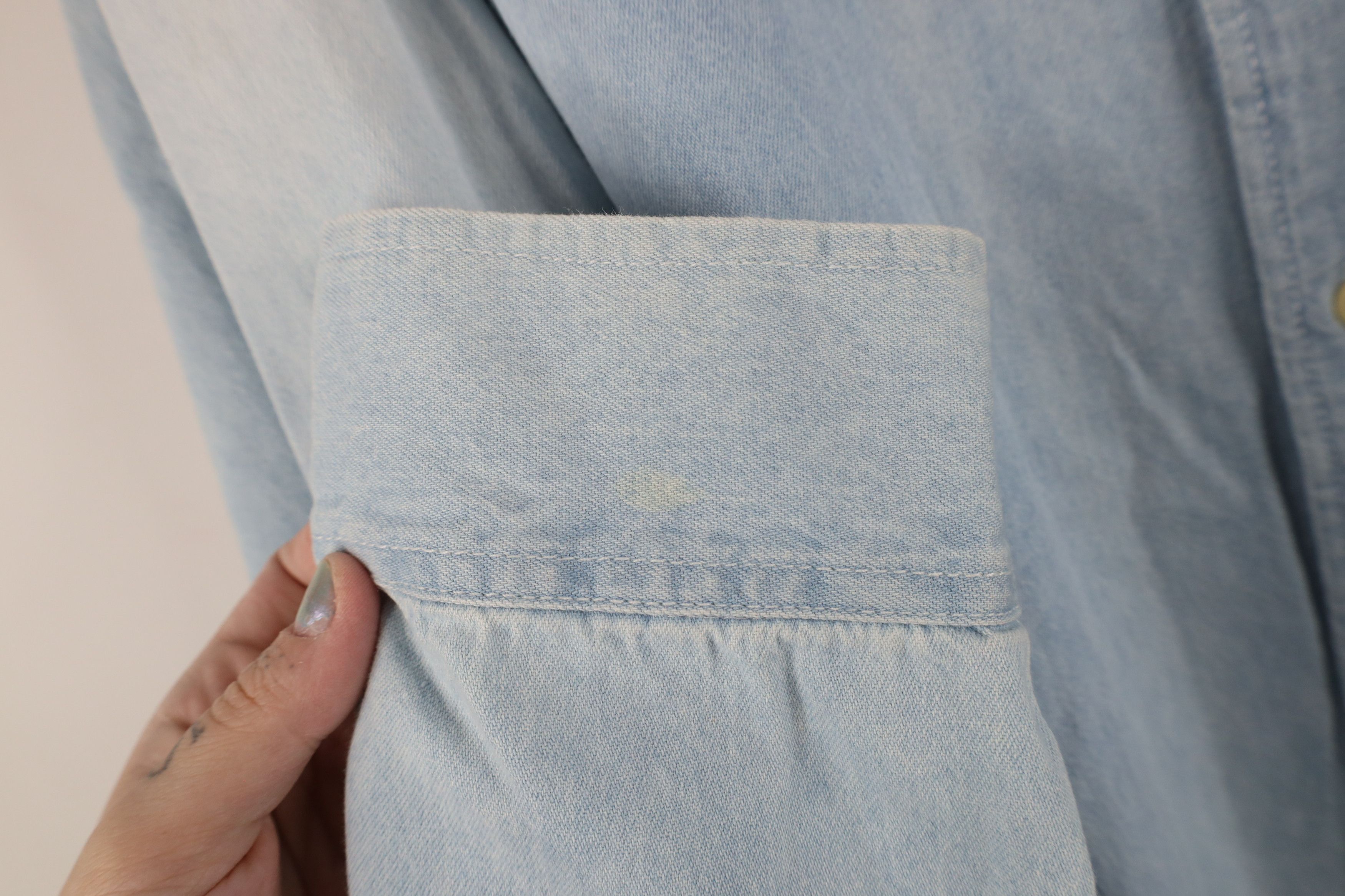 Vintage Vintage 90s Streetwear Denim Jean Button Down Shirt Blue Size US XL / EU 56 / 4 - 7 Thumbnail
