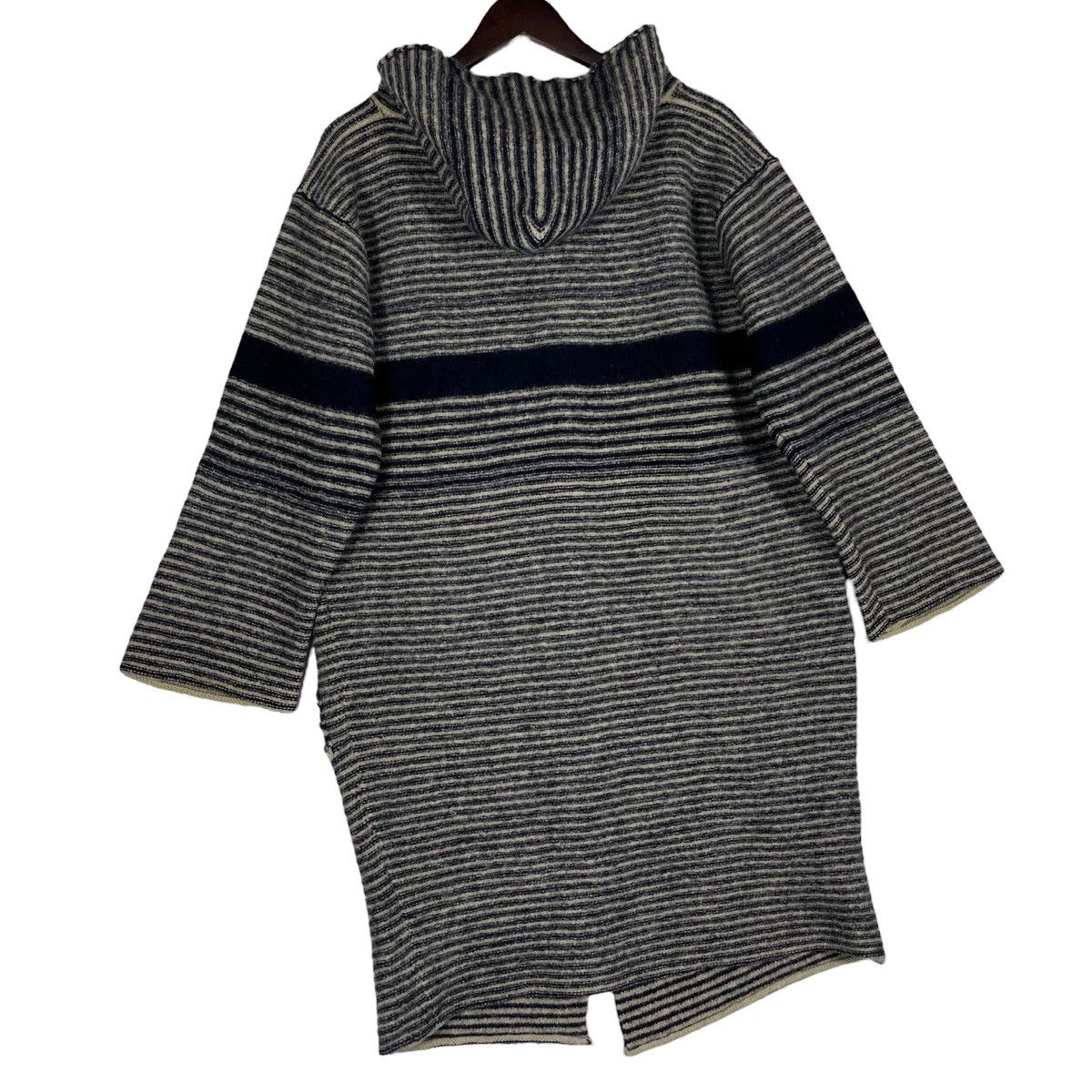 45rpm R By 45rpm Wool Striped Hoodie Duffle Coat Size L / US 10 / IT 46 - 18 Thumbnail