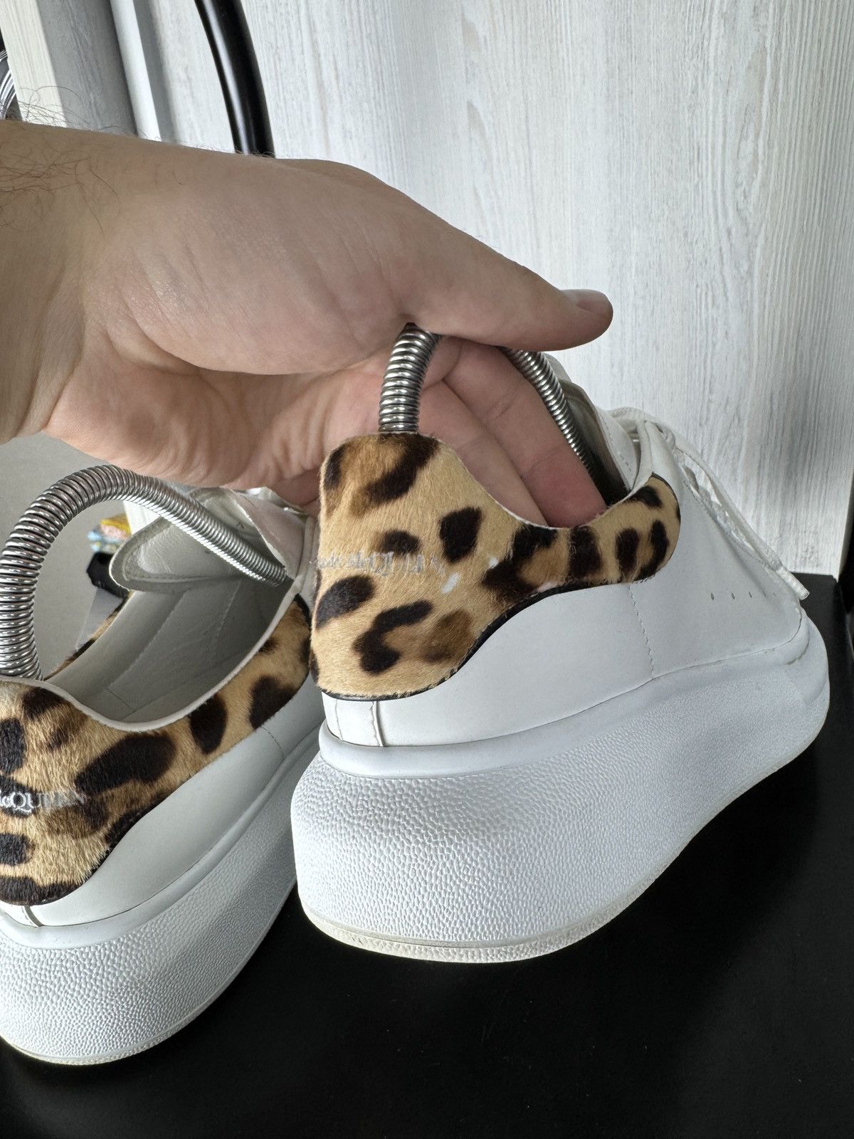 Alexander McQueen Alexander McQueen Oversized Leather Sneakers Leopard Back Size US 8.5 / IT 38.5 - 13 Thumbnail