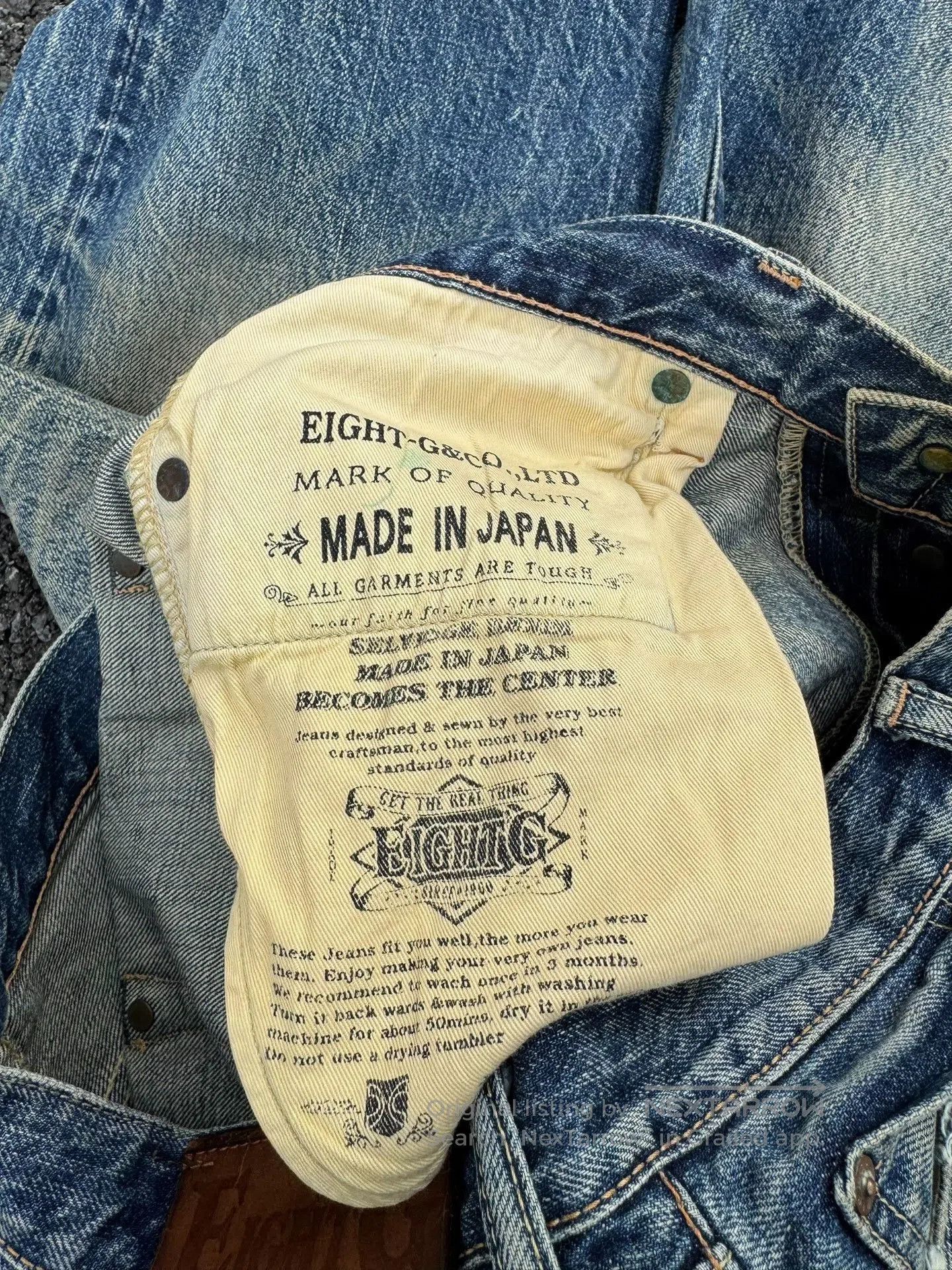 Vintage Vintage EIGHTG 00s Washed Blue Jeans. Size US 34 / EU 50 - 9 Thumbnail