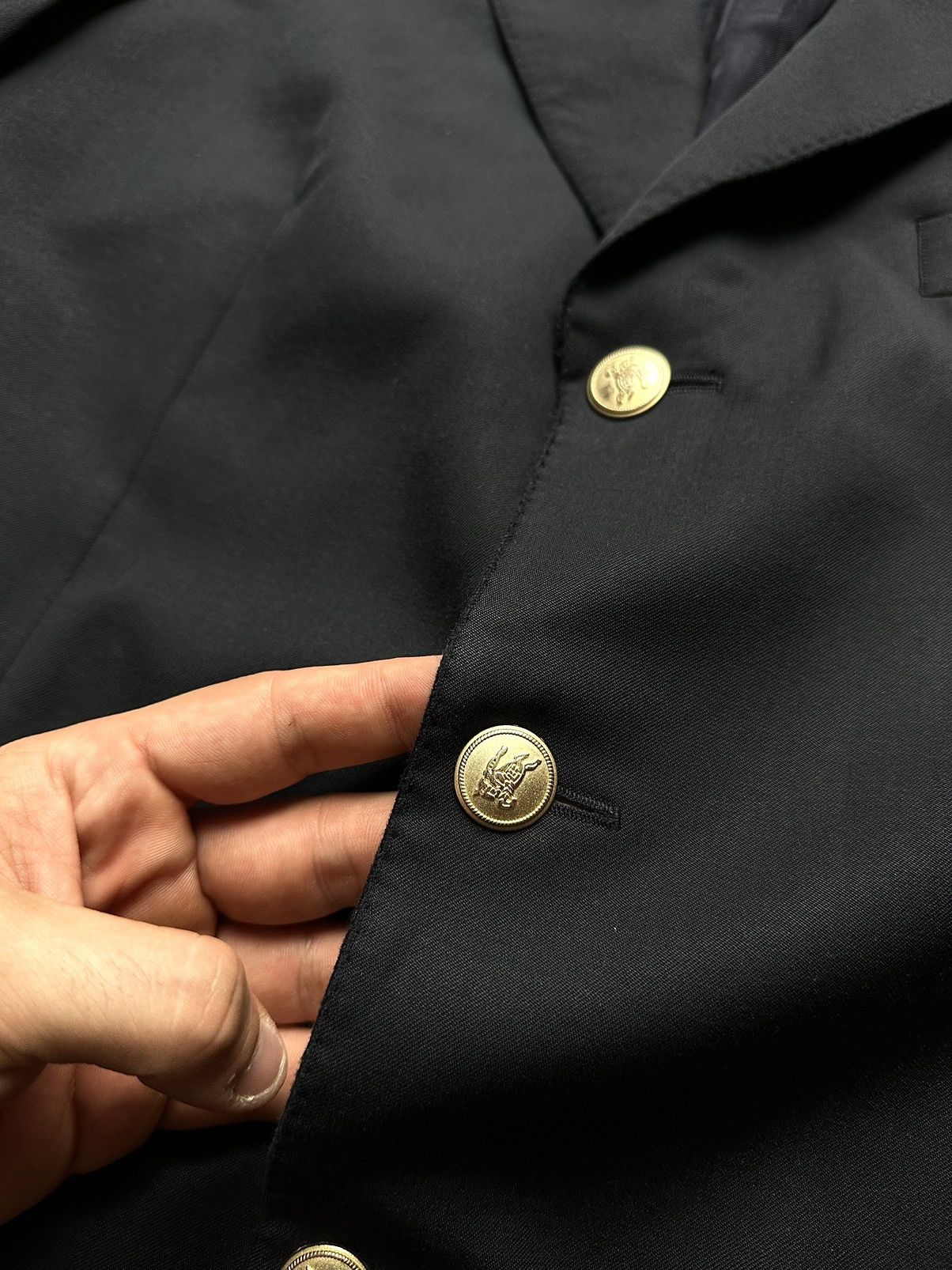 Burberry Vintage 90s Burberry London K-Knopf Wool Blazer Size 50S - 5 Thumbnail