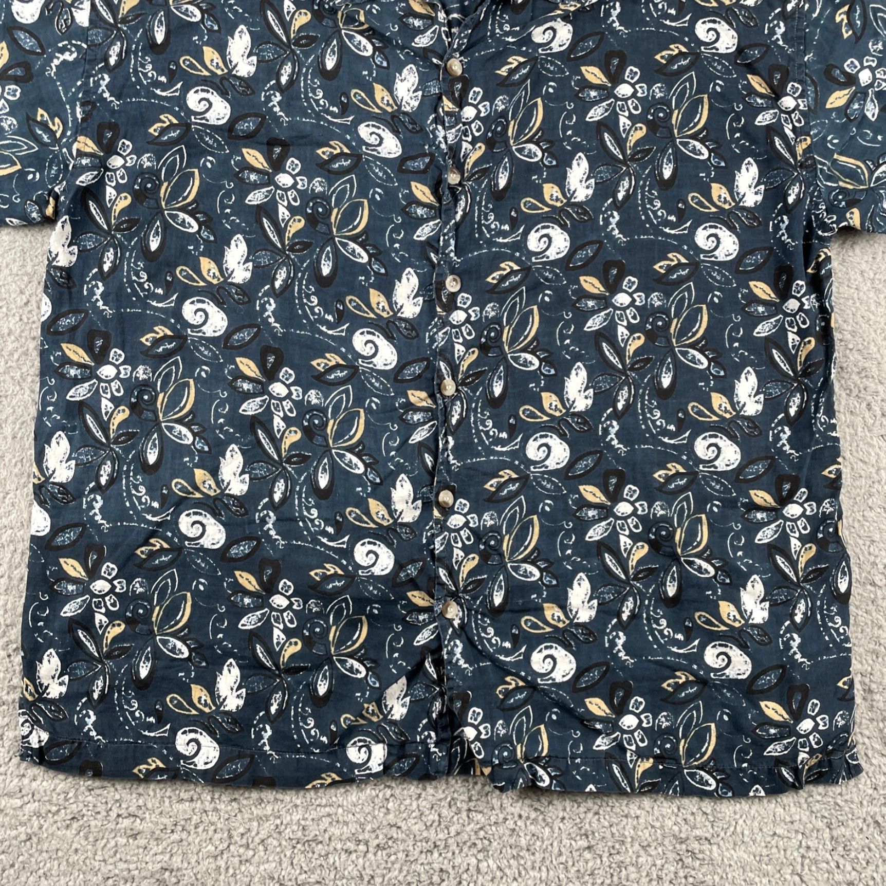 Vintage VINTAGE Natural Stuff Shirt XL Short Sleeve Button-Up Floral Deep Blue X-Large Boys Men Womens Size US XL / EU 56 / 4 - 7 Thumbnail