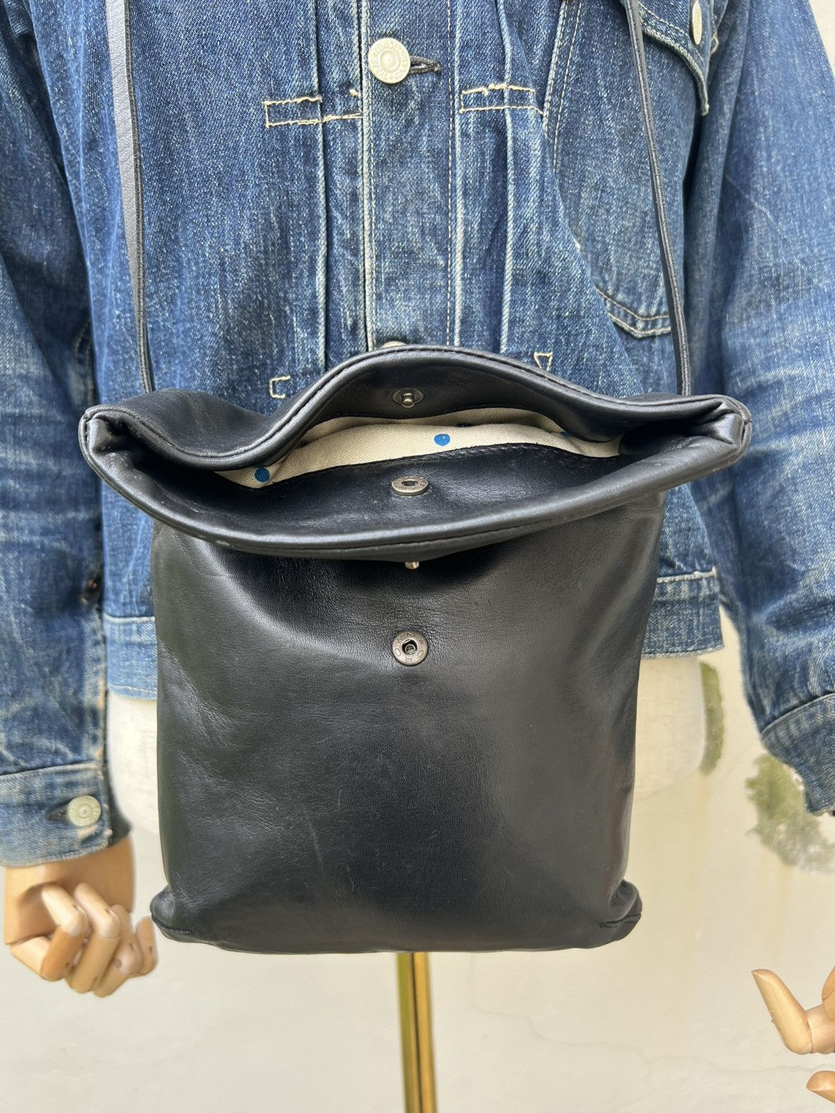 Leather Tsumori Chisato Japan Patina Black Leather Carry Bag Size ONE SIZE - 6 Thumbnail