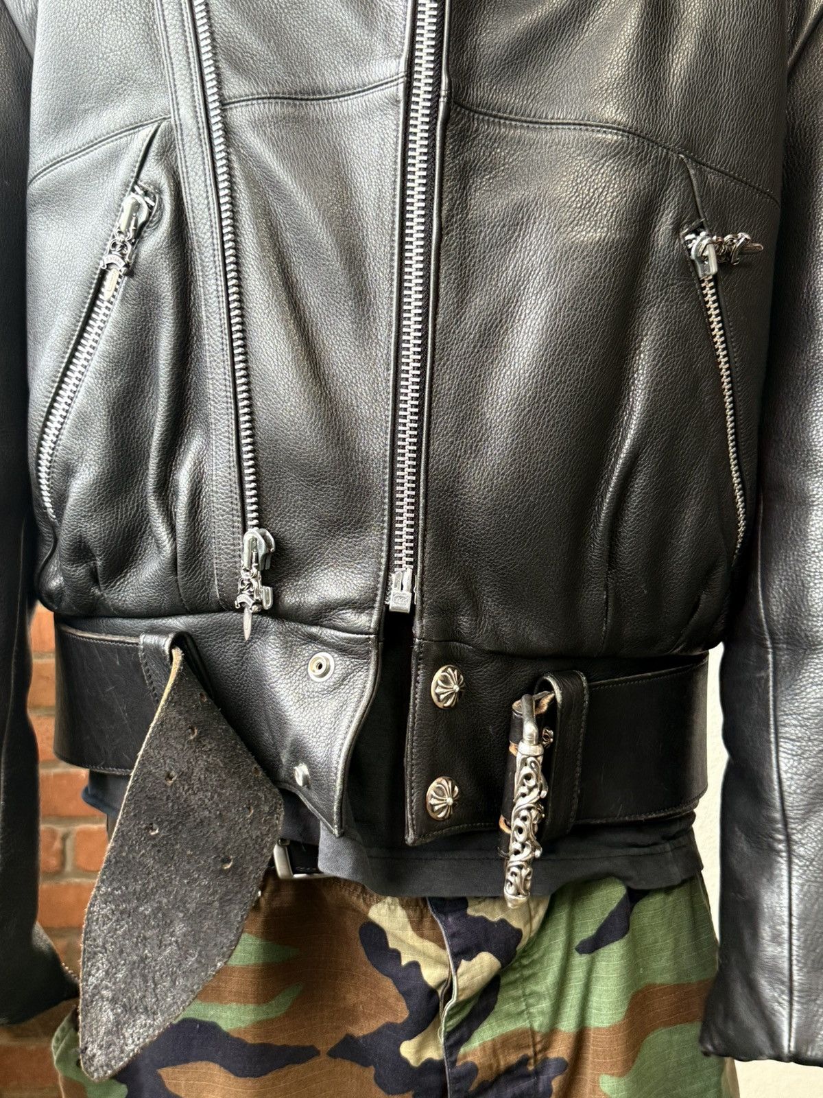 Chrome Hearts Chrome Heart Leather Mink Lined Belt Jacket Size US L / EU 52-54 / 3 - 3 Thumbnail