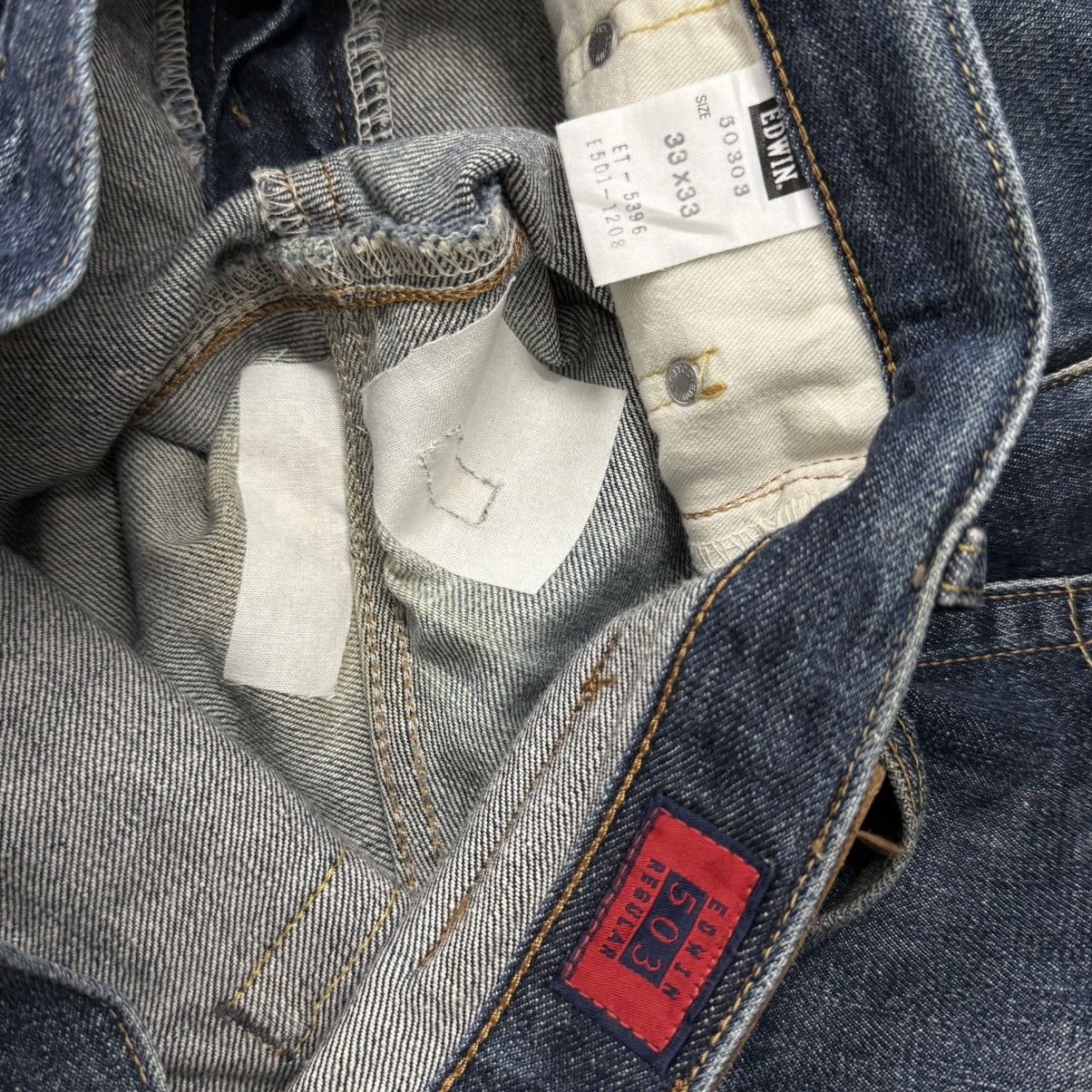 Edwin Vintage Edwin 503 Regular Rigid Distressed Denim Pants Size US 33 - 16 Thumbnail