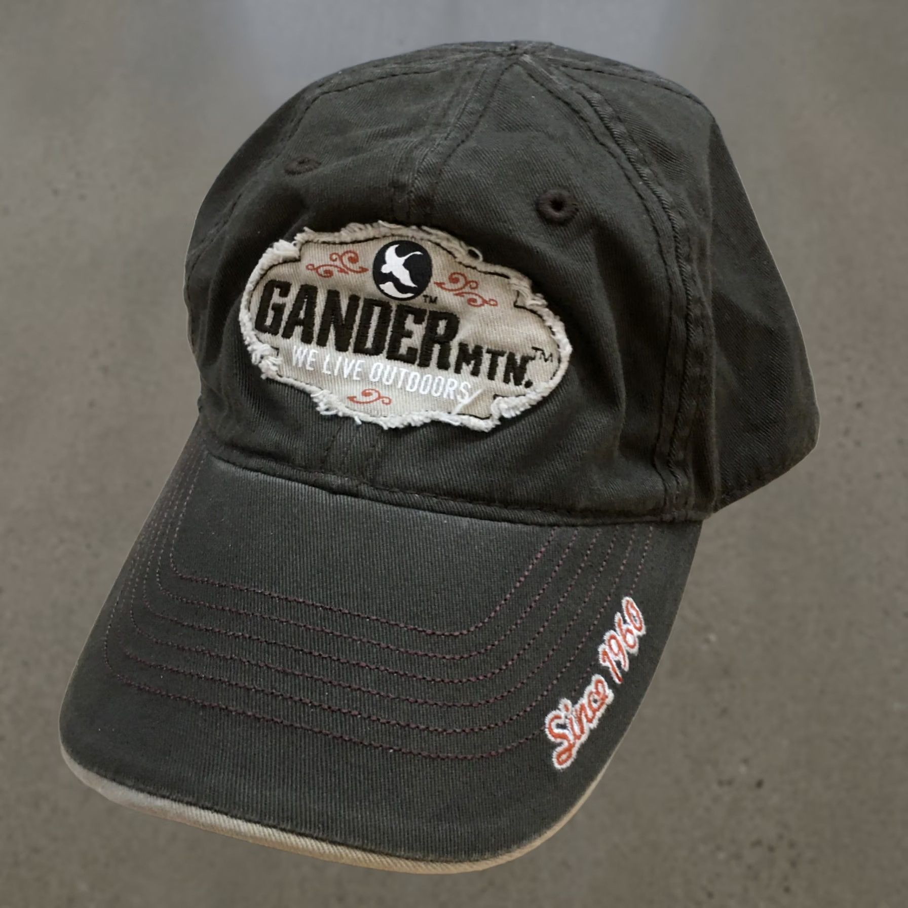 Logo 7 Gander Mountain Baseball Cap Hat Mens OS Adjustable Curved Brim Embroidered Logo Brown Size ONE SIZE - 1 Thumbnail