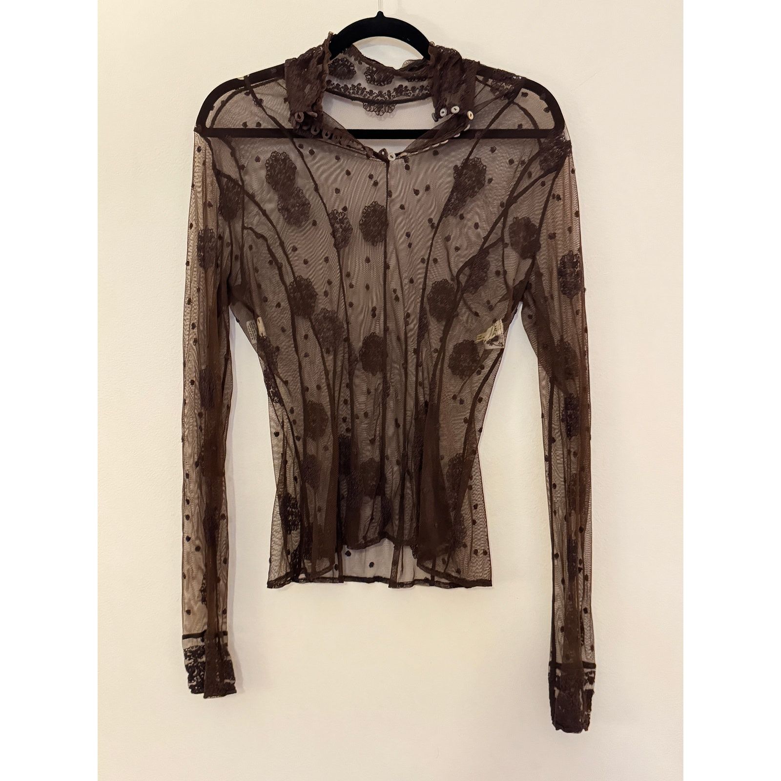 Other Ghost Brown Viscose/Rayon-Nylon Blend Mesh Long-Sleeves Size L / US 10 / IT 46 - 1 Thumbnail