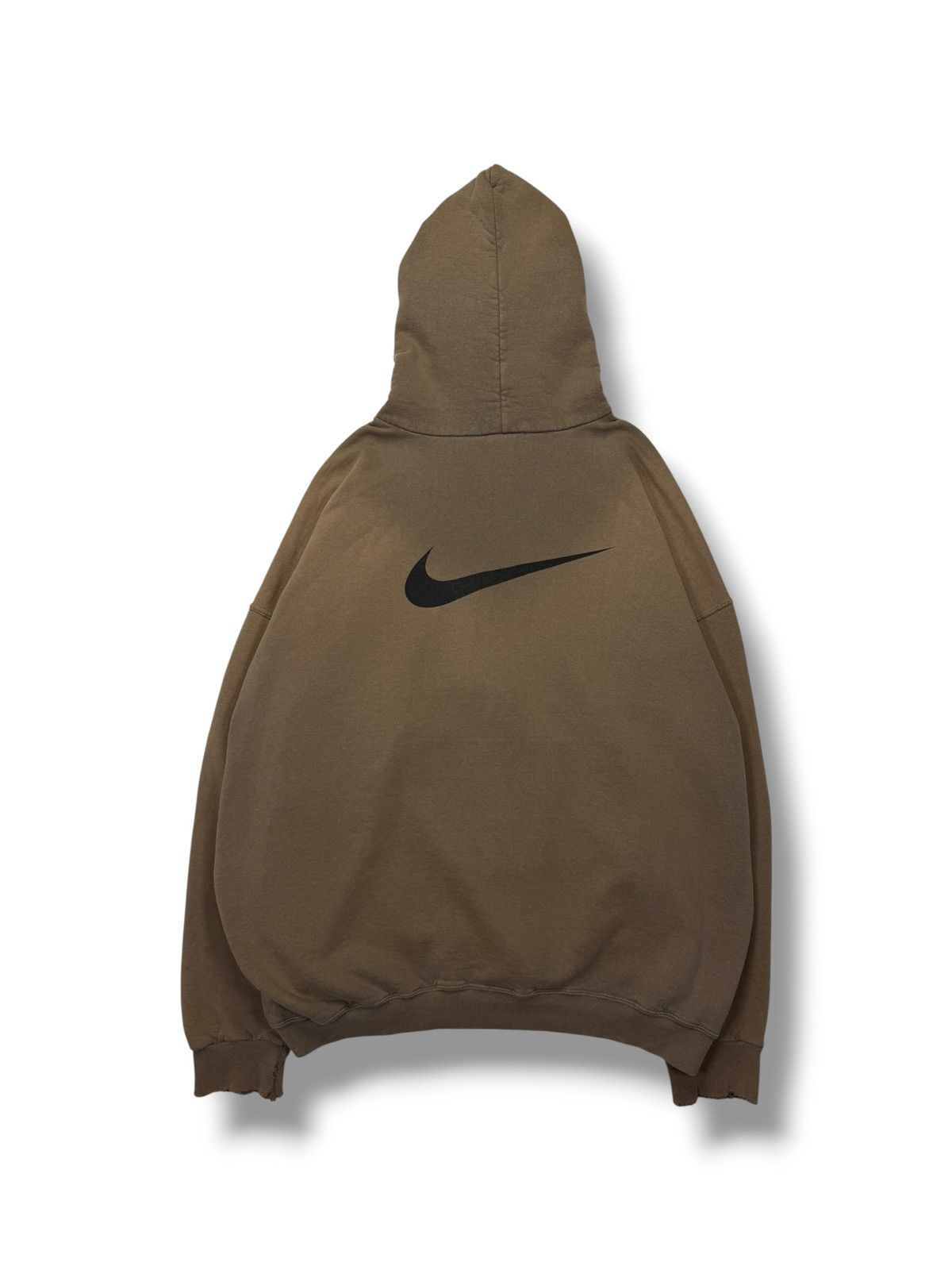 Nike Vintage 90’s Faded Brown Nike Swoosh Zip Up Hoodie Size US XXL / EU 58 / 5 - 6 Thumbnail