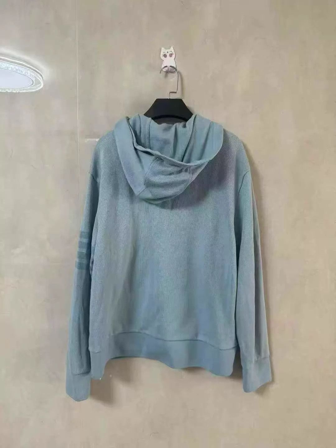 Thom Browne TB Mist Blue Knit Hoodie Size 4 99 Size US XL / EU 56 / 4 - 2 Thumbnail