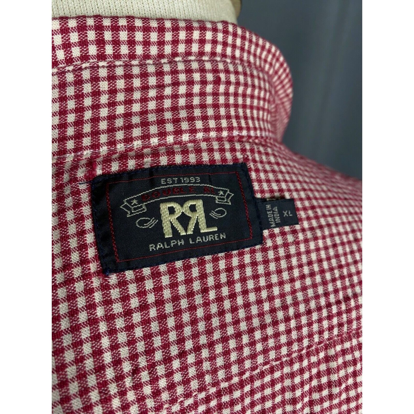 RRL Ralph Lauren MINT! Double RL Ralph Lauren Men's Red Checked Longsleeve Sh Size US XL / EU 56 / 4 - 10 Thumbnail