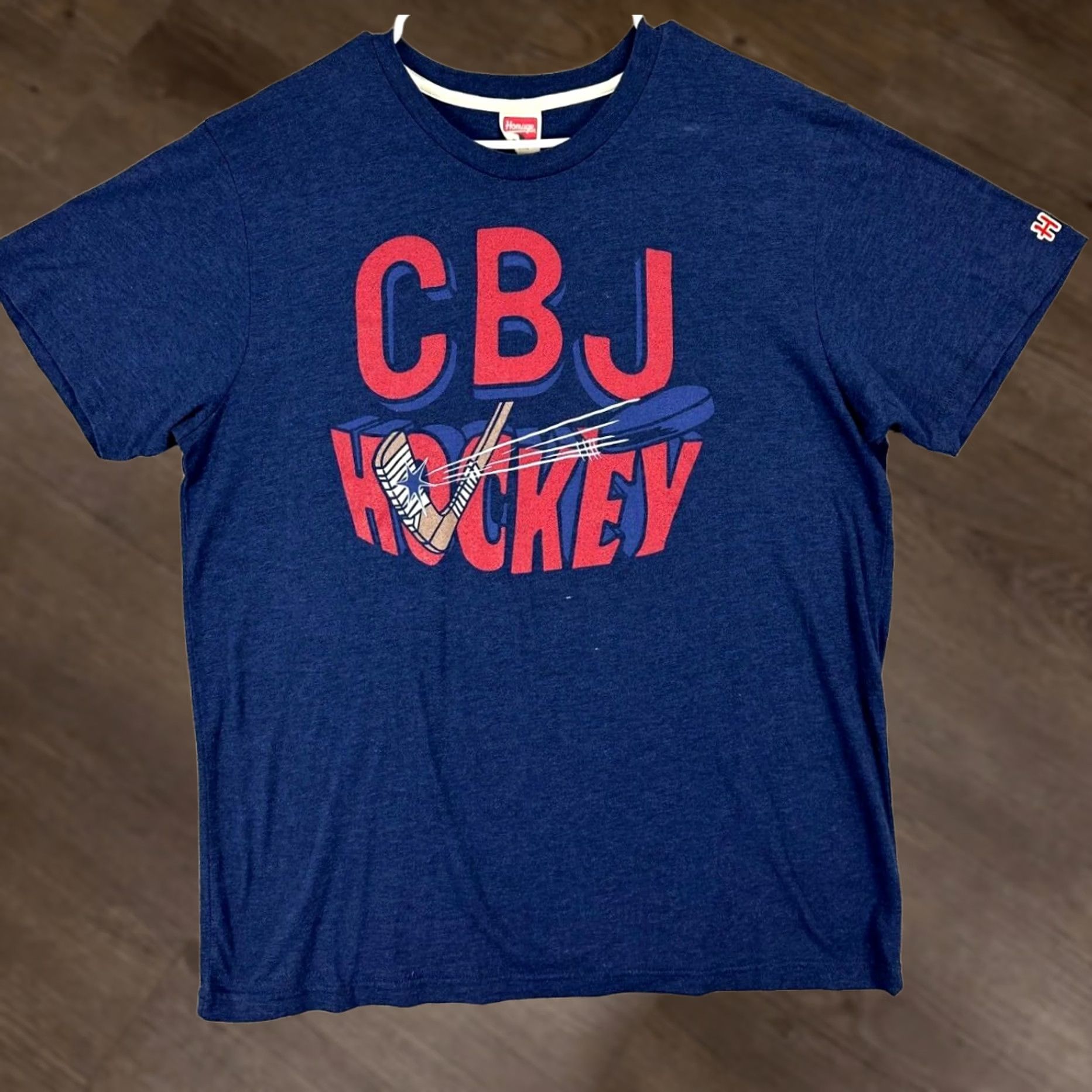 Vintage Homage Columbus Blue Jacket Hockey Tee Shirt Adult Large Navy - Mens Short Sleeve T-Shirt Size US L / EU 52-54 / 3 - 1 Thumbnail