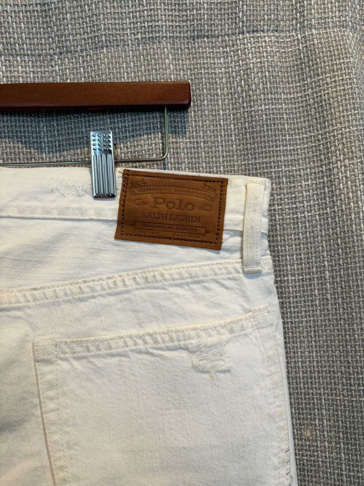 Ralph Lauren Ralph Lauren Distressed Patchwork White Selvedge Denim Short Size US 32 / EU 48 - 5 Thumbnail