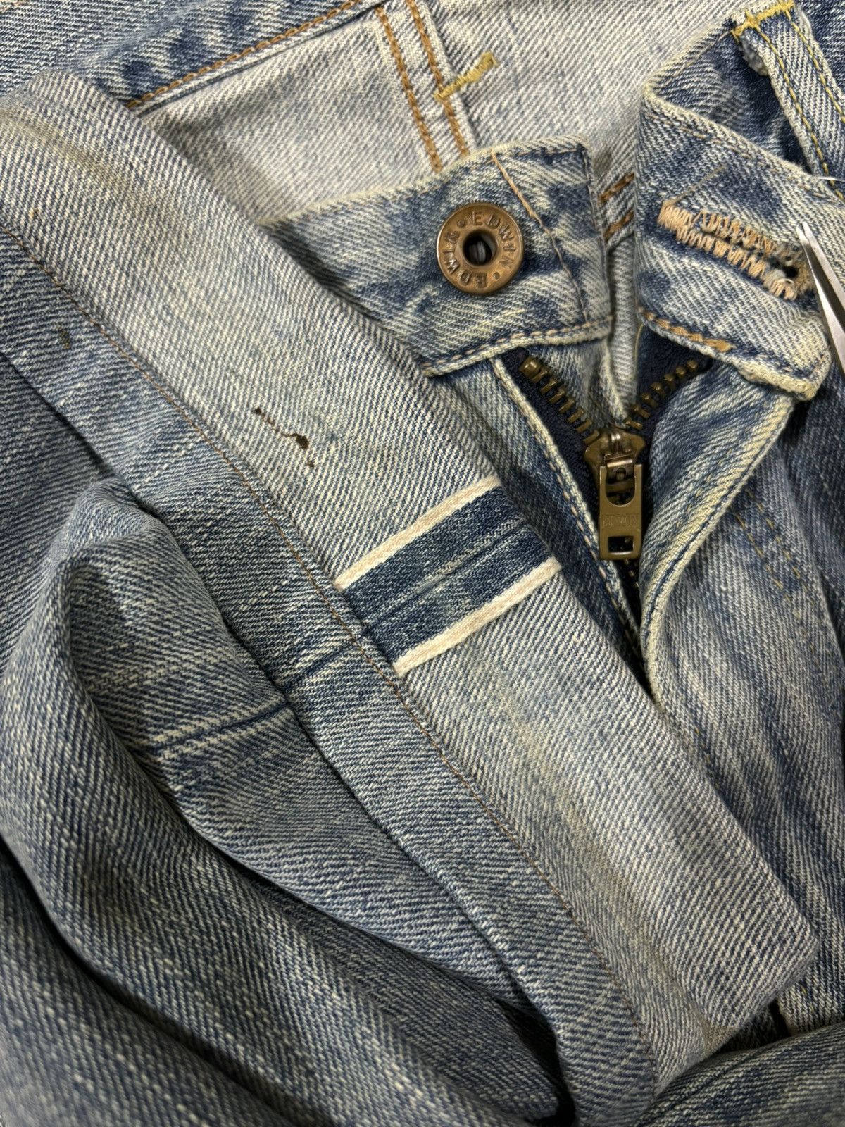 Edwin Vintage Edwin 505XX Selvedge Dirt Mud Wash Baggy Jeans Size US 34 / EU 50 - 5 Thumbnail