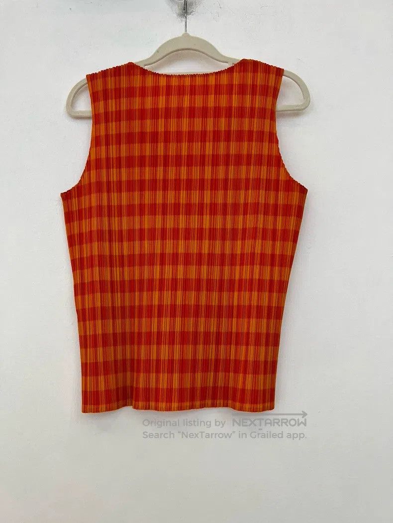 Issey Miyake Issey Miyake Orange Plaid Camisole Size L / US 10 / IT 46 - 4 Thumbnail