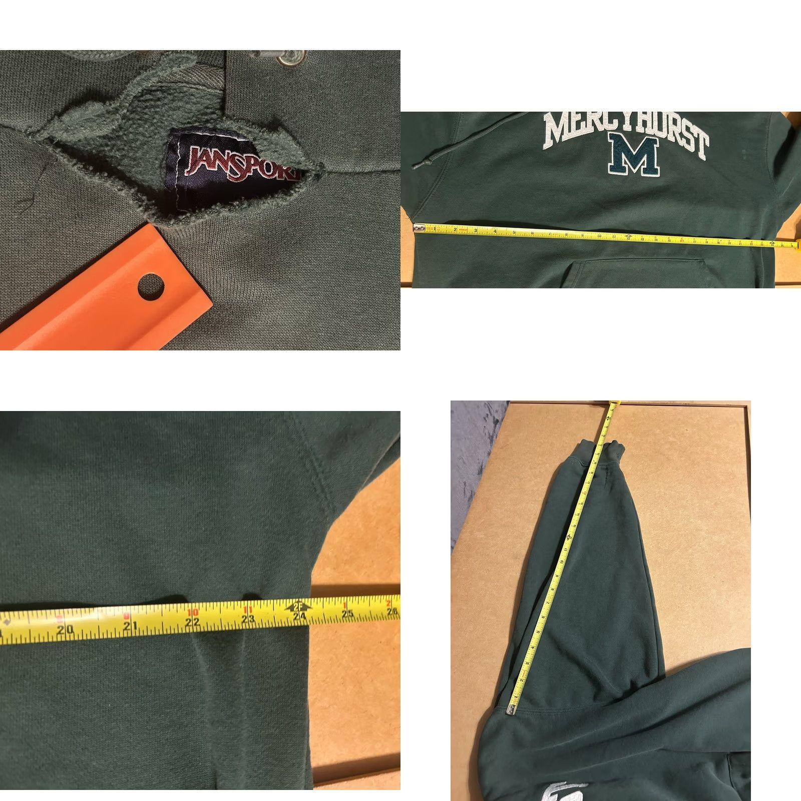 Jansport Vintage Mercyhurst Hoodie Adult Large Green Drawstring Jansport Stitched Pullover Size US L / EU 52-54 / 3 - 9 Thumbnail