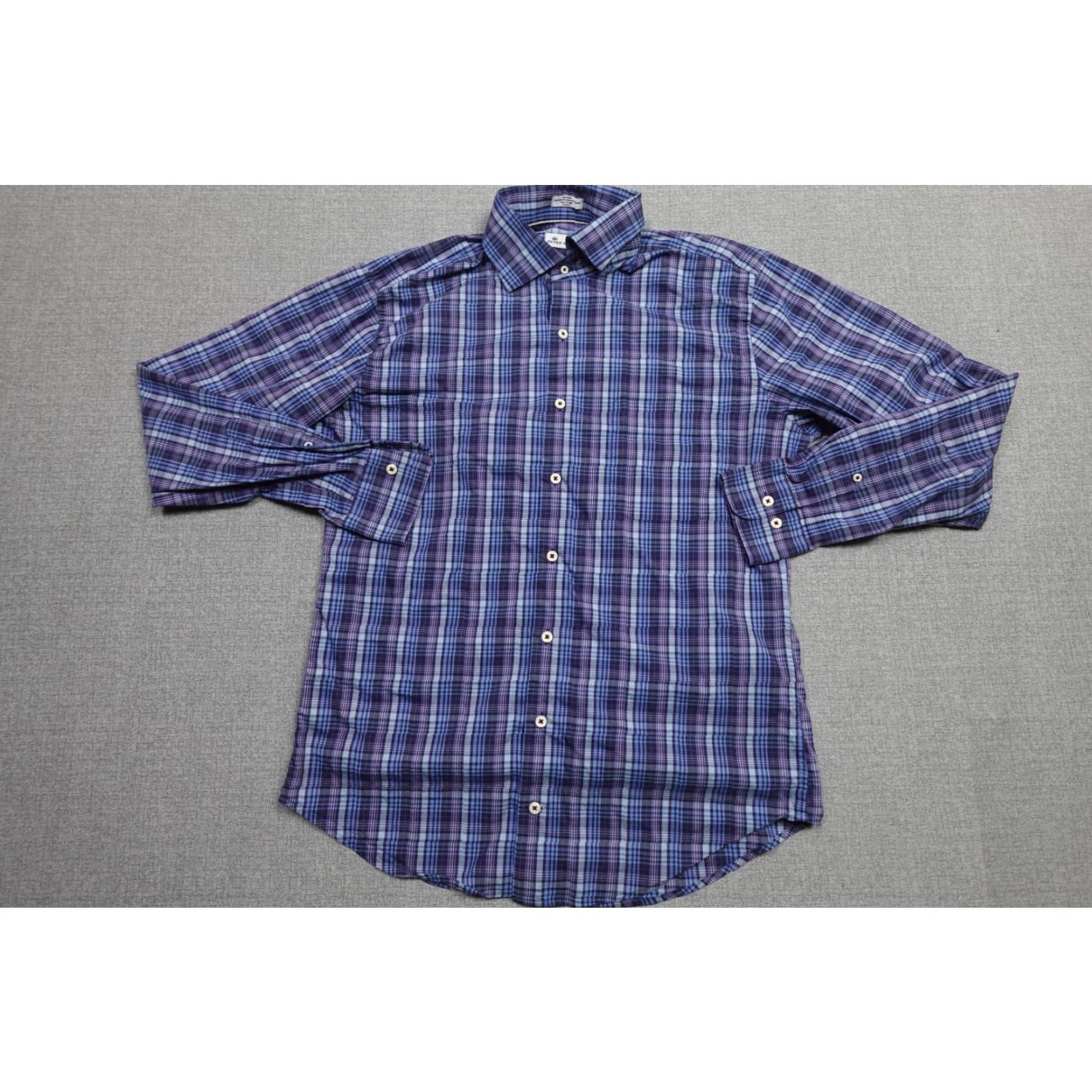 Peter Millar Peter Millar Shirt Mens Medium Blue Plaid Button-Up Size US M / EU 48-50 / 2 - 3 Thumbnail