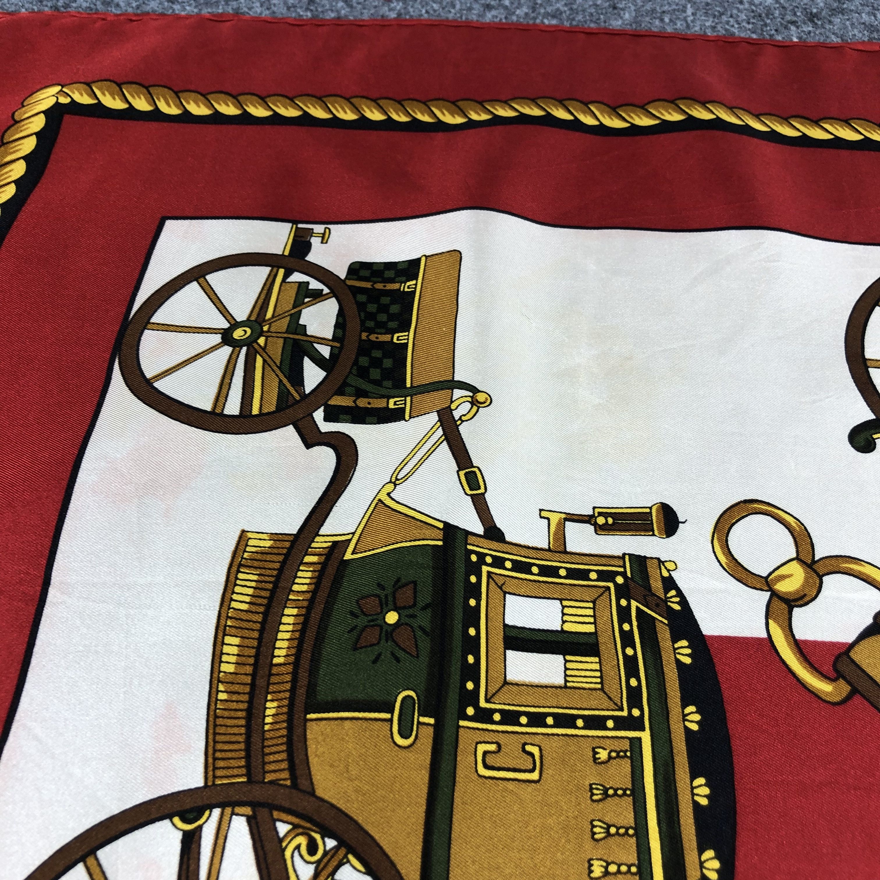 Vintage Castel Luxury Carriage Silk Scarf Foulards M262 Size ONE SIZE - 6 Thumbnail