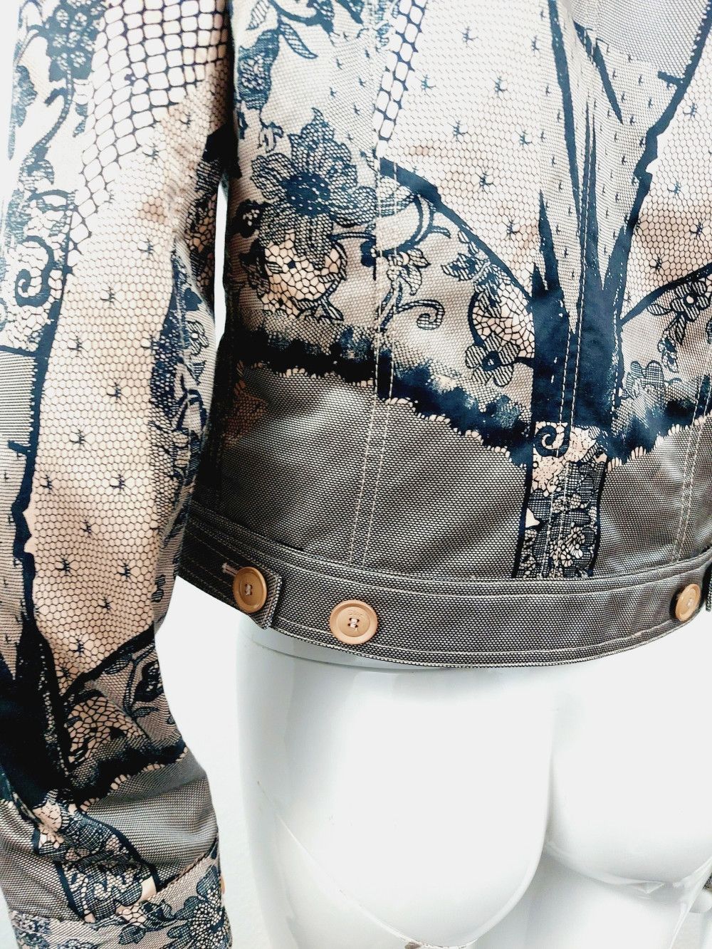 Dior Christian Dior 2006 Runway Optical Corset Lace Trompe jacket Size M / US 6-8 / IT 42-44 - 14 Thumbnail